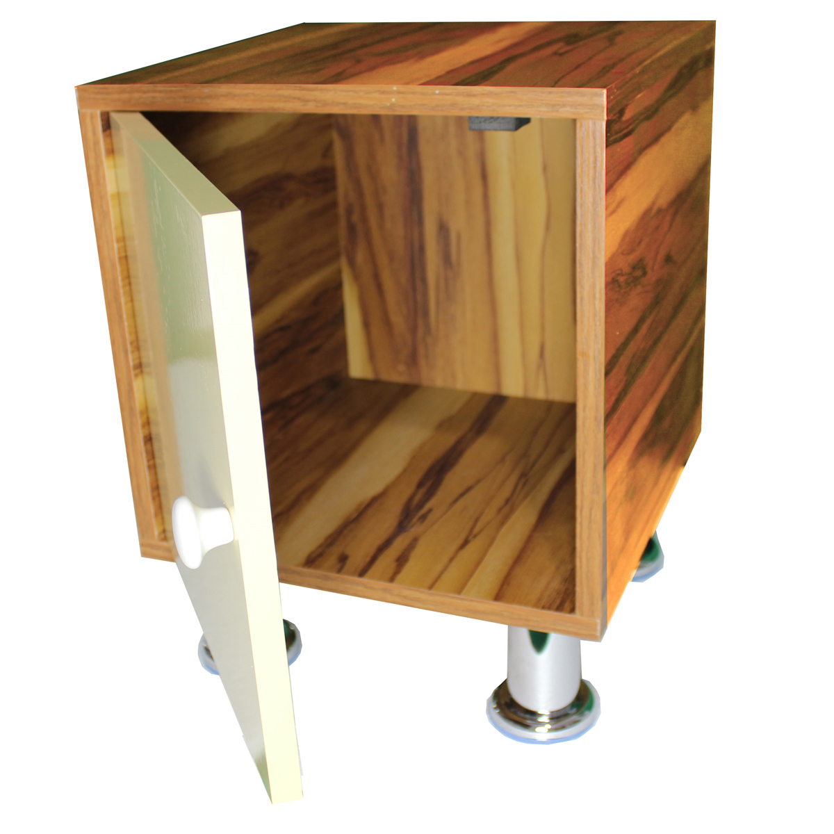 Buro Recamara Mueble Incluye Luz Led Moderno Envio Ensamblado Crema.