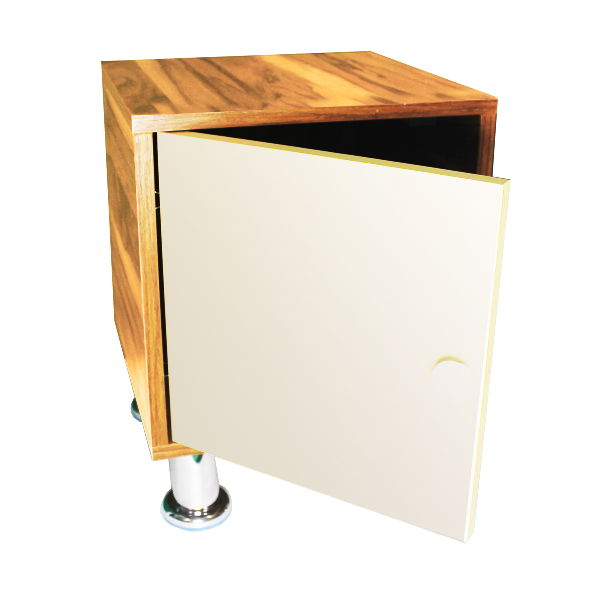 Buro Recamara Mueble Incluye Luz Led Moderno Envio Ensamblado Crema.