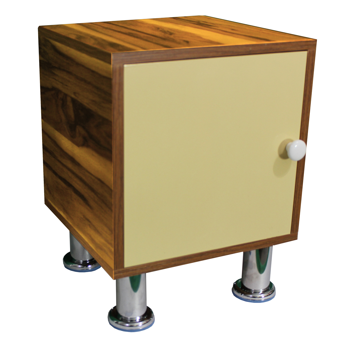 Buro Recamara Mueble Incluye Luz Led Moderno Envio Ensamblado Crema.