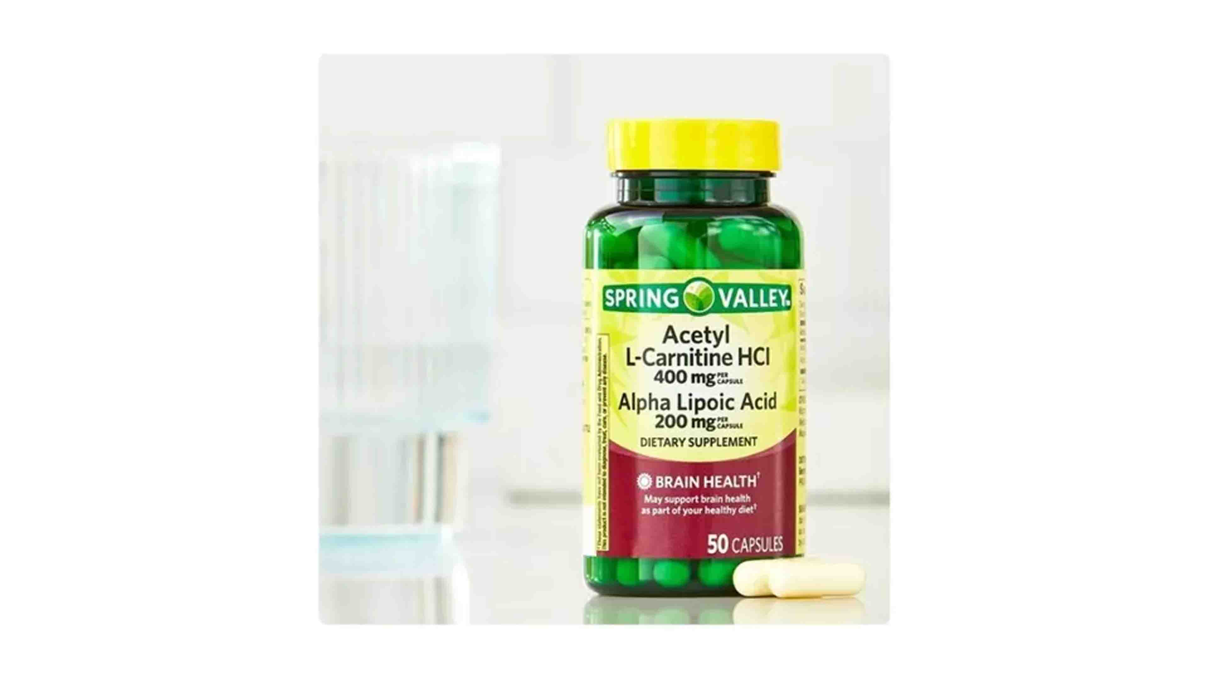 Acetil L Carnitina 400mg Spring Valley + Acido Alfa Lipoico 200mg 50 caps