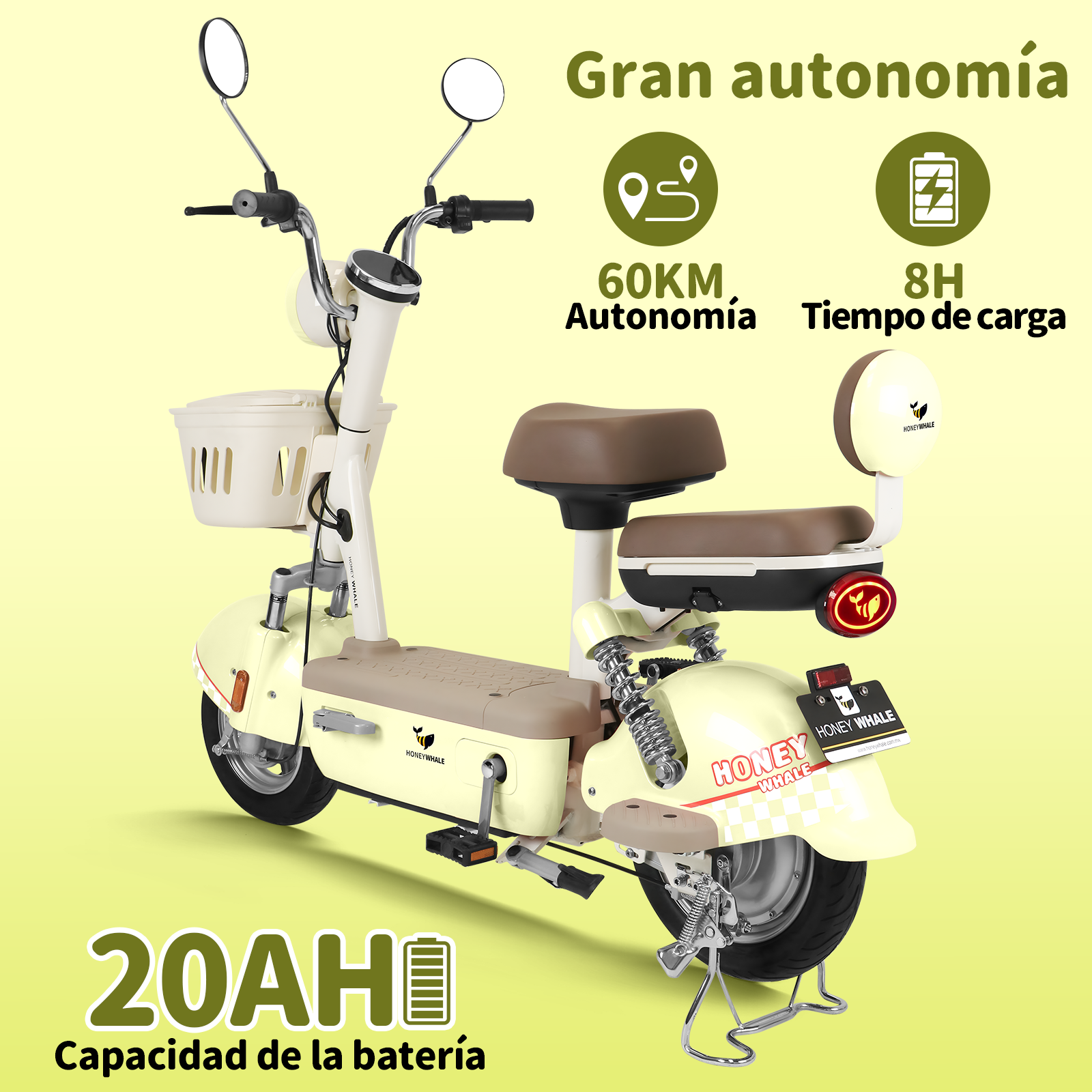 Motobici Eléctrica Honey Whale U4S Verde.