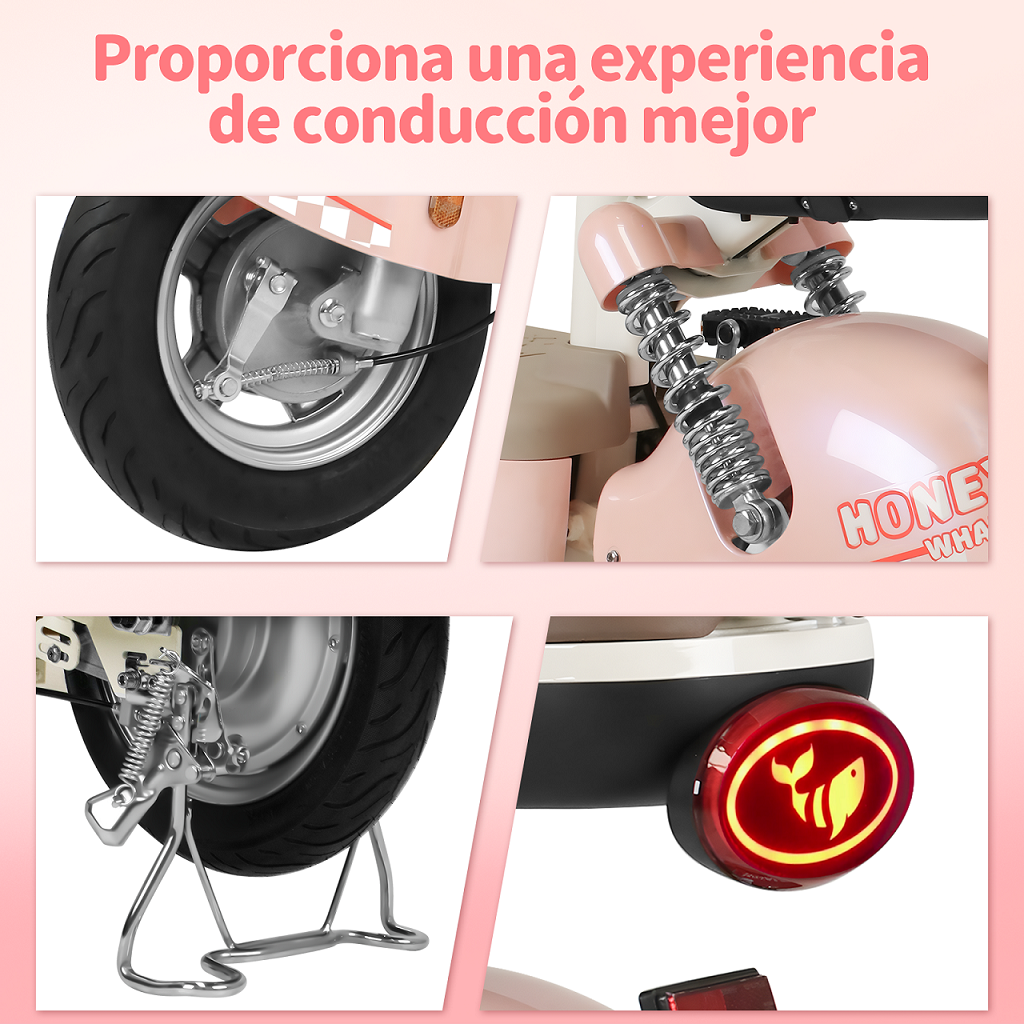 Motobici Eléctrica Honey Whale U4S Rosa.
