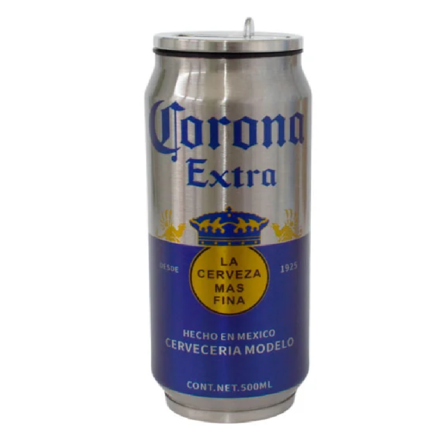 Termo Vaso Tipo Lata Diseño de Corona Extra 500 ML