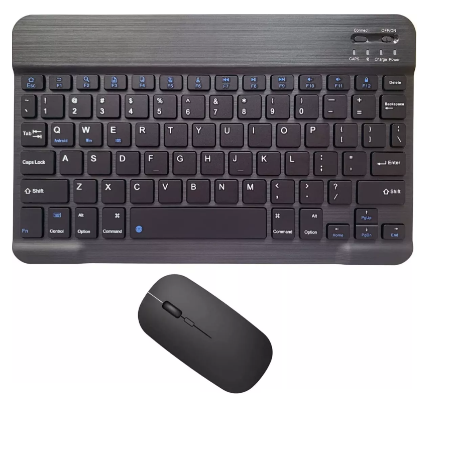 Kit Mini Teclado y Mouse Negro Bluetooth Inalambrico Recargable