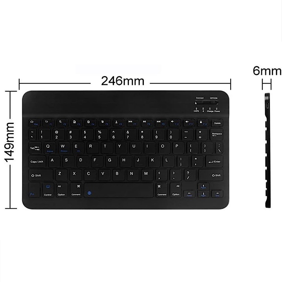 Kit Mini Teclado y Mouse Negro Bluetooth Inalambrico Recargable