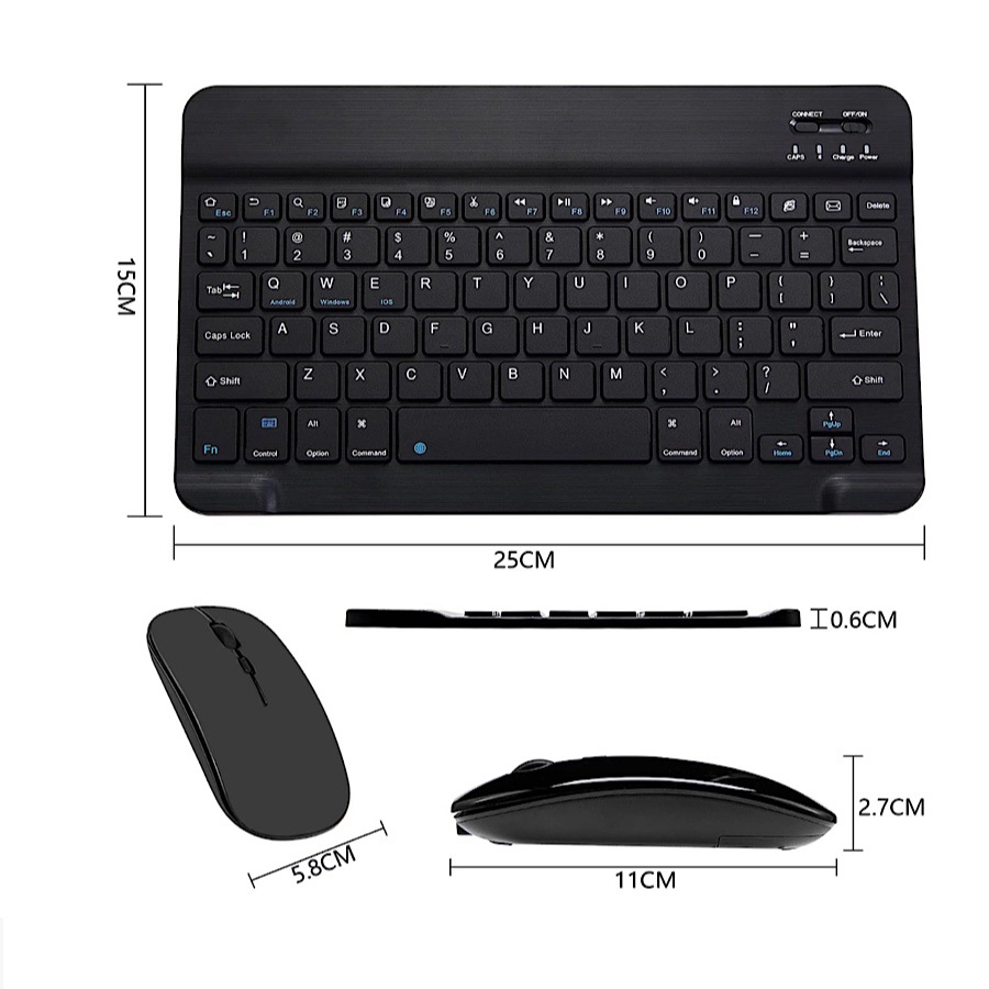 Kit Mini Teclado y Mouse Morado Purpura Bluetooth Inalambrico Recargable