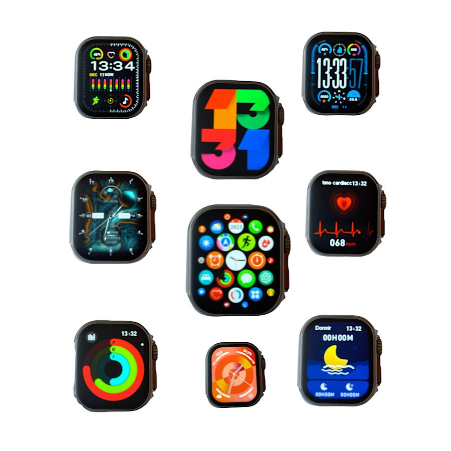 Kit Smartwatch 49 mm Con 7 Correas HW Ultra 2 Bluetooth Reloj Inteligente Recargable Carga Inalambrica