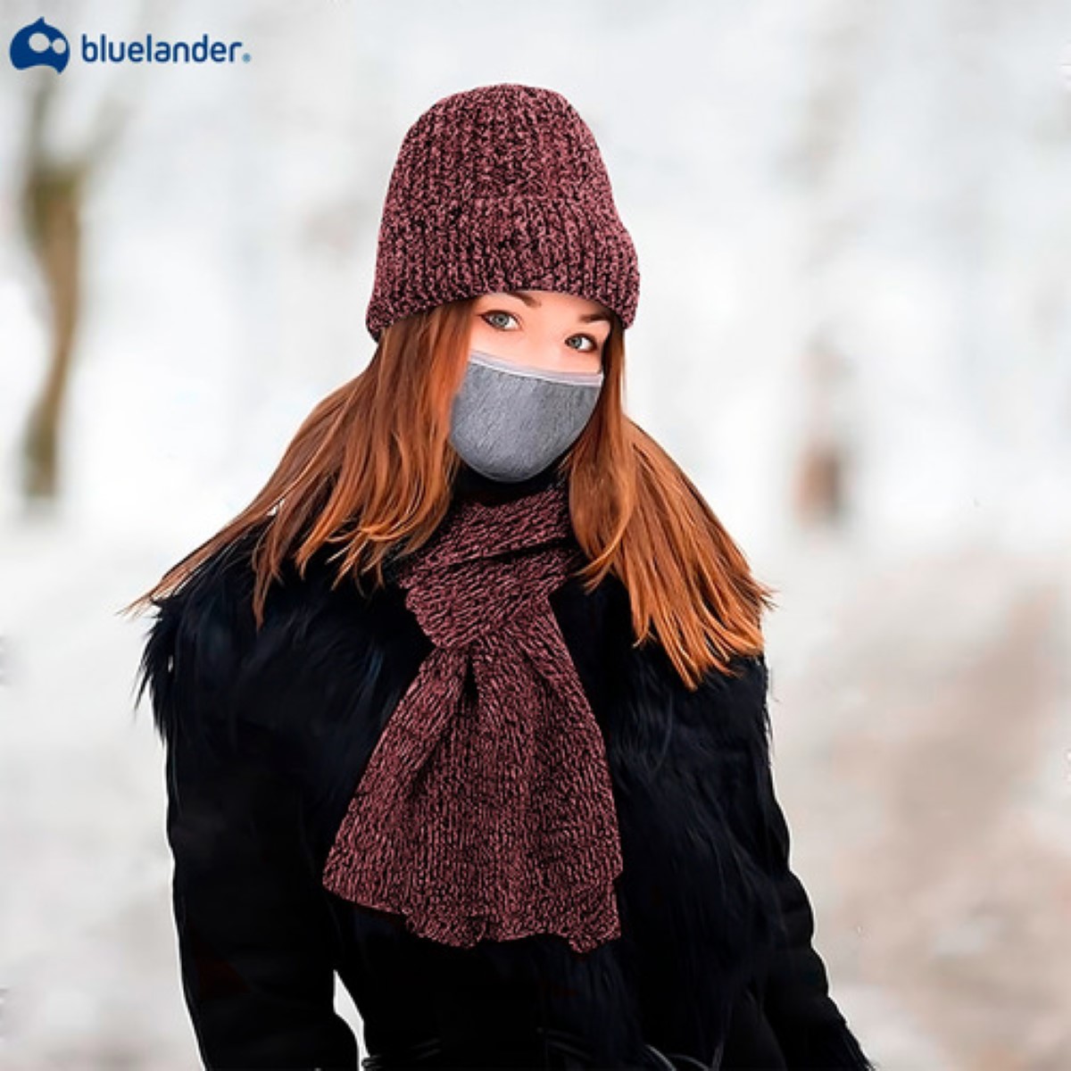 Gorro Bufanda Guante Conjunto Térmico Invierno Frio Unisex  Rojo