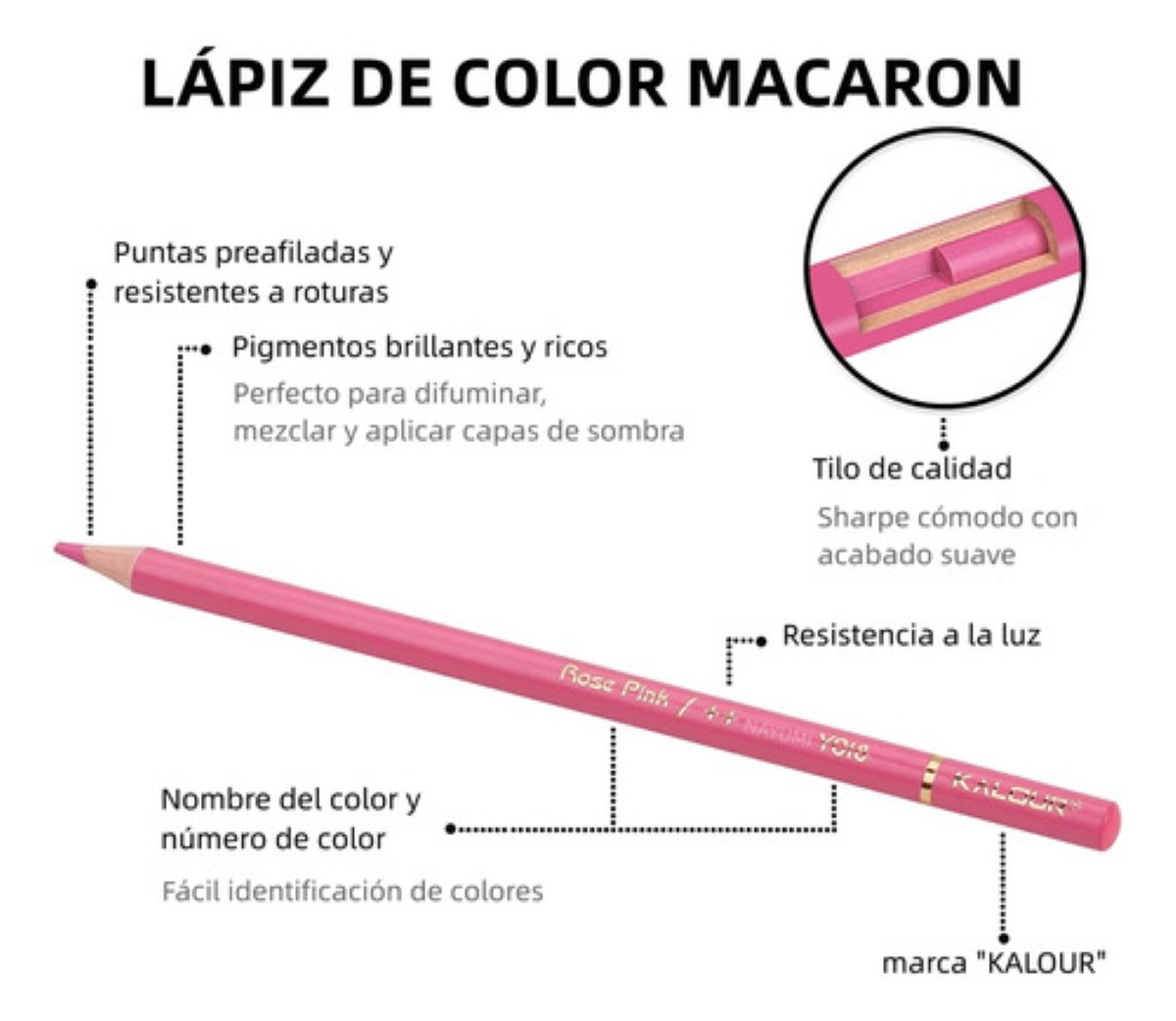 Set 50 Lápices Dibujo Colores Y Estuche Profesional Artista ROSA.