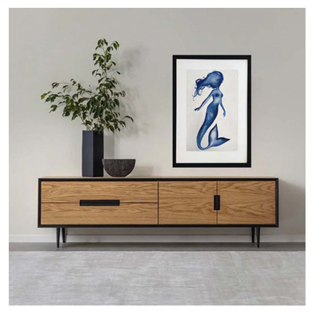 Cuadro decorativo de sirena pintado a mano técnica acrílico