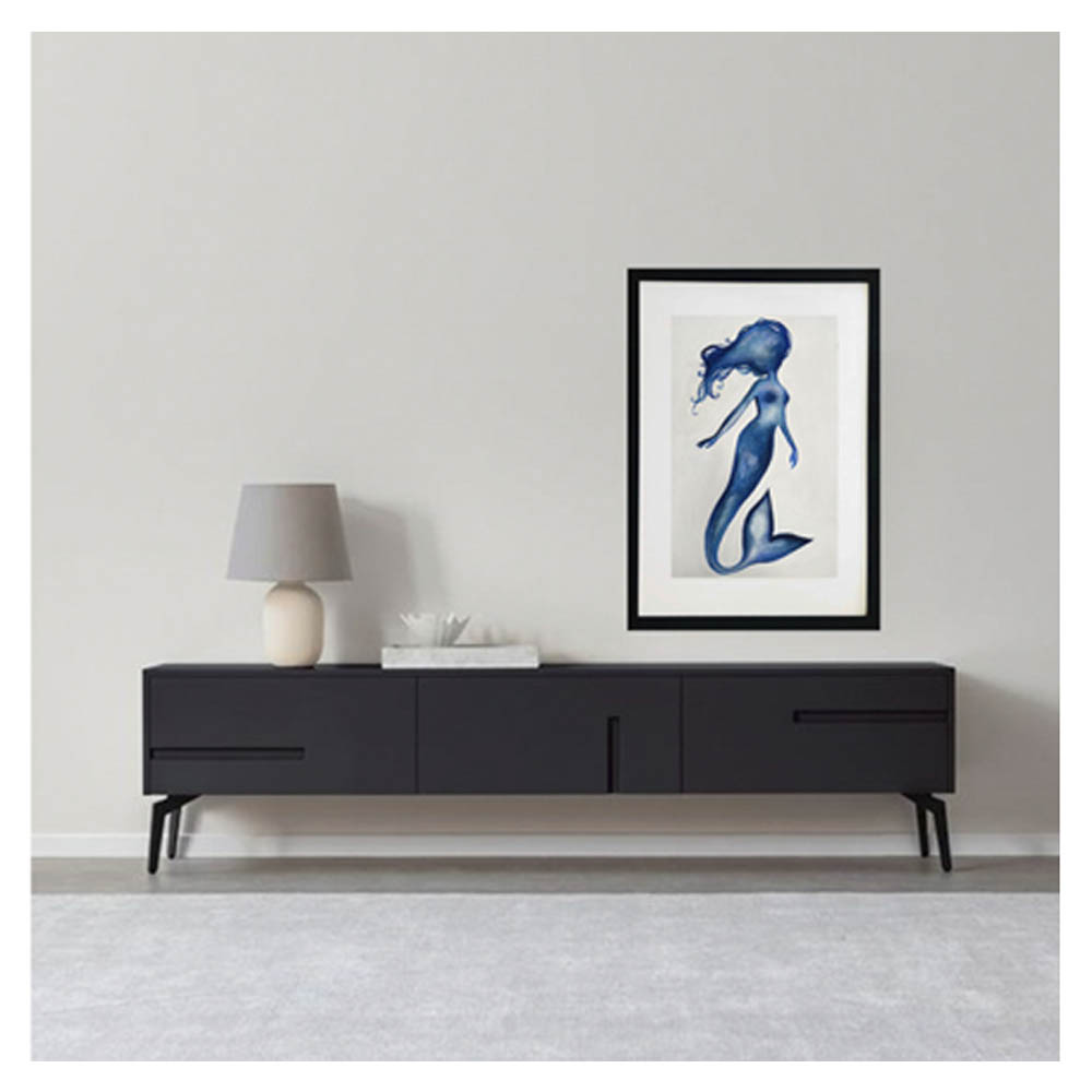 Cuadro decorativo de sirena pintado a mano técnica acrílico