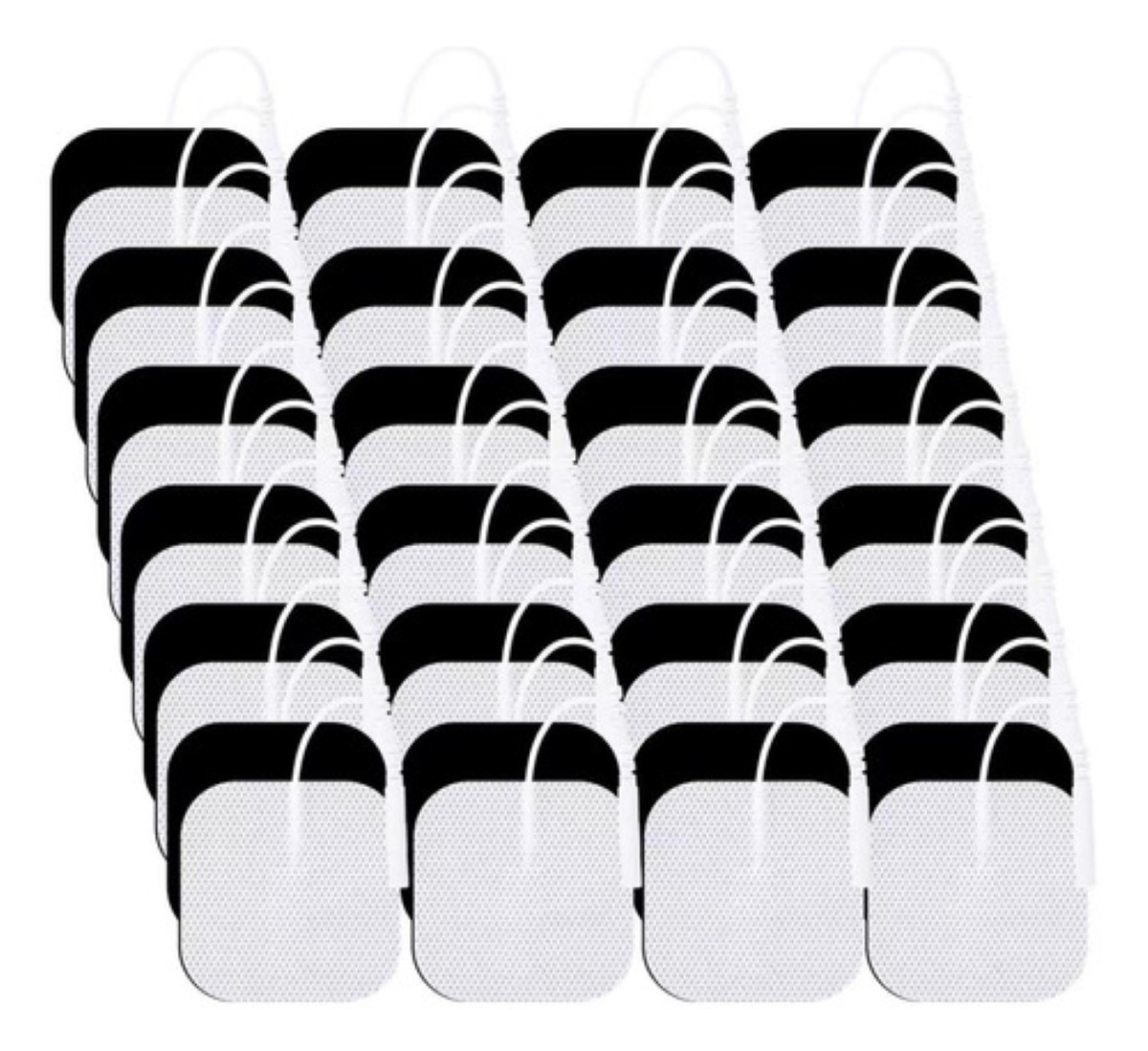 50 Electrodos Parches Para Electroestimulador Tens Ems 5x5cm NEGRO/BLANCO
