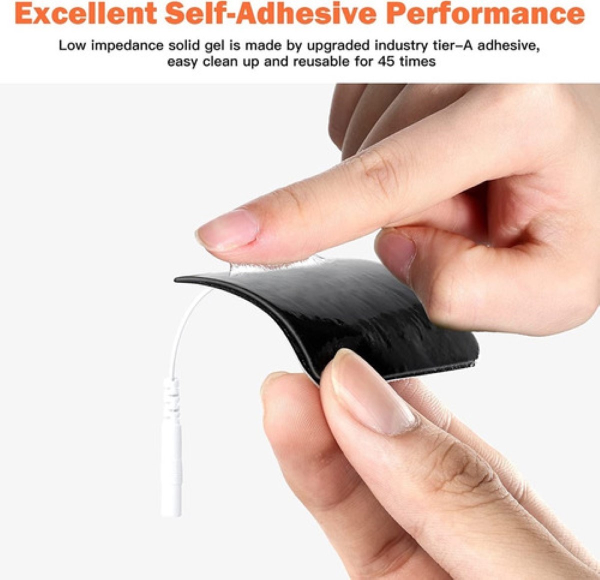 50 Electrodos Parches Para Electroestimulador Tens Ems 5x5cm NEGRO/BLANCO