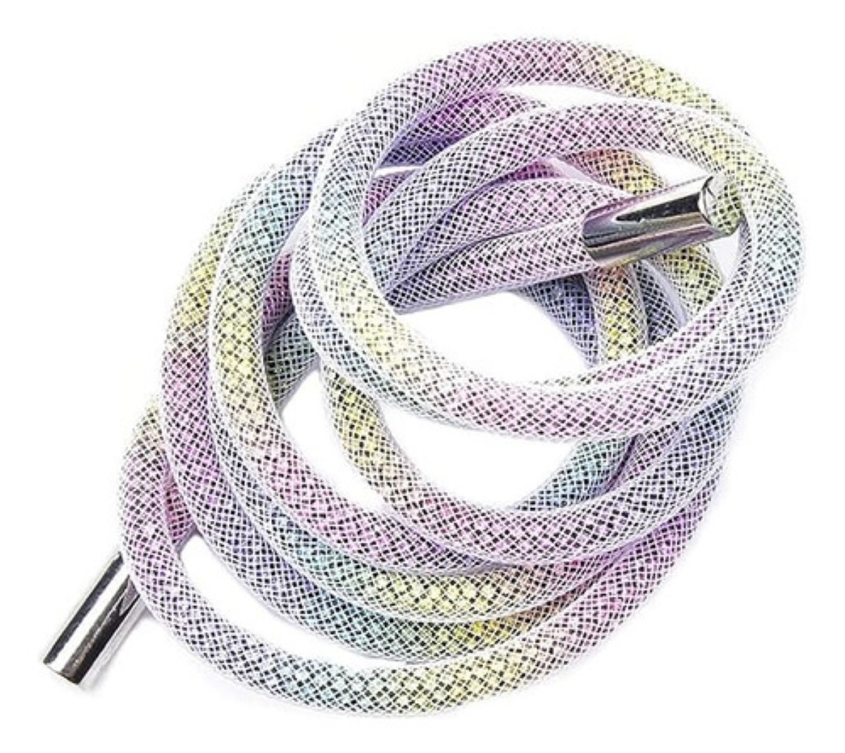 Agujetas Zapatos Redondas Brillosas Con Piedras 1.20 M 2pc Arco iris