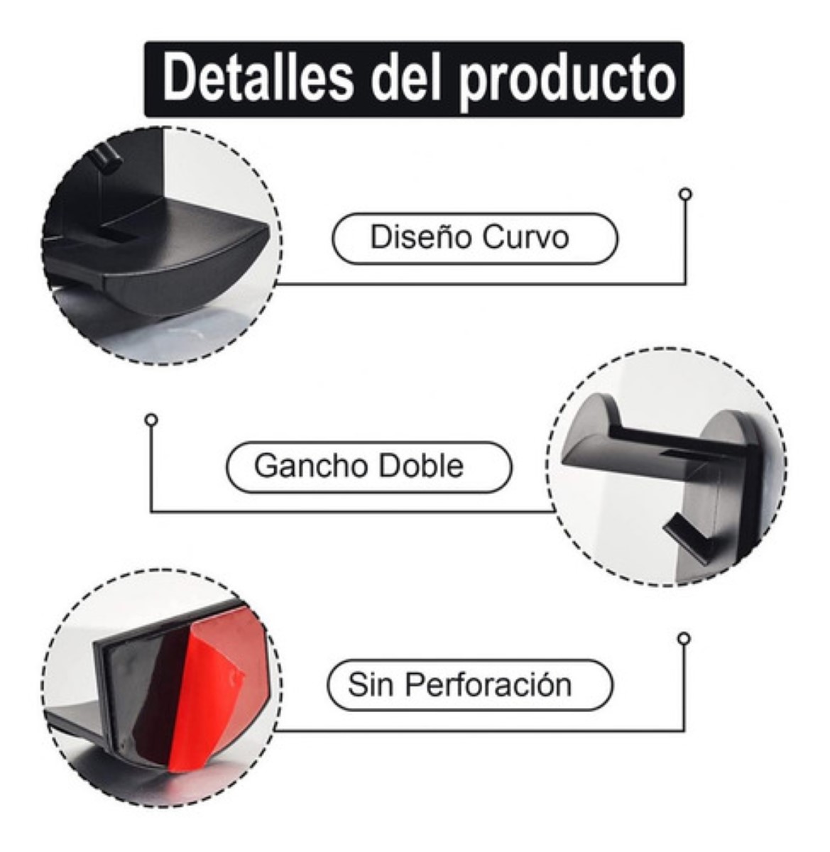 Gancho Organizador De Gorras Para Pared, 16 Uds. NEGRO
