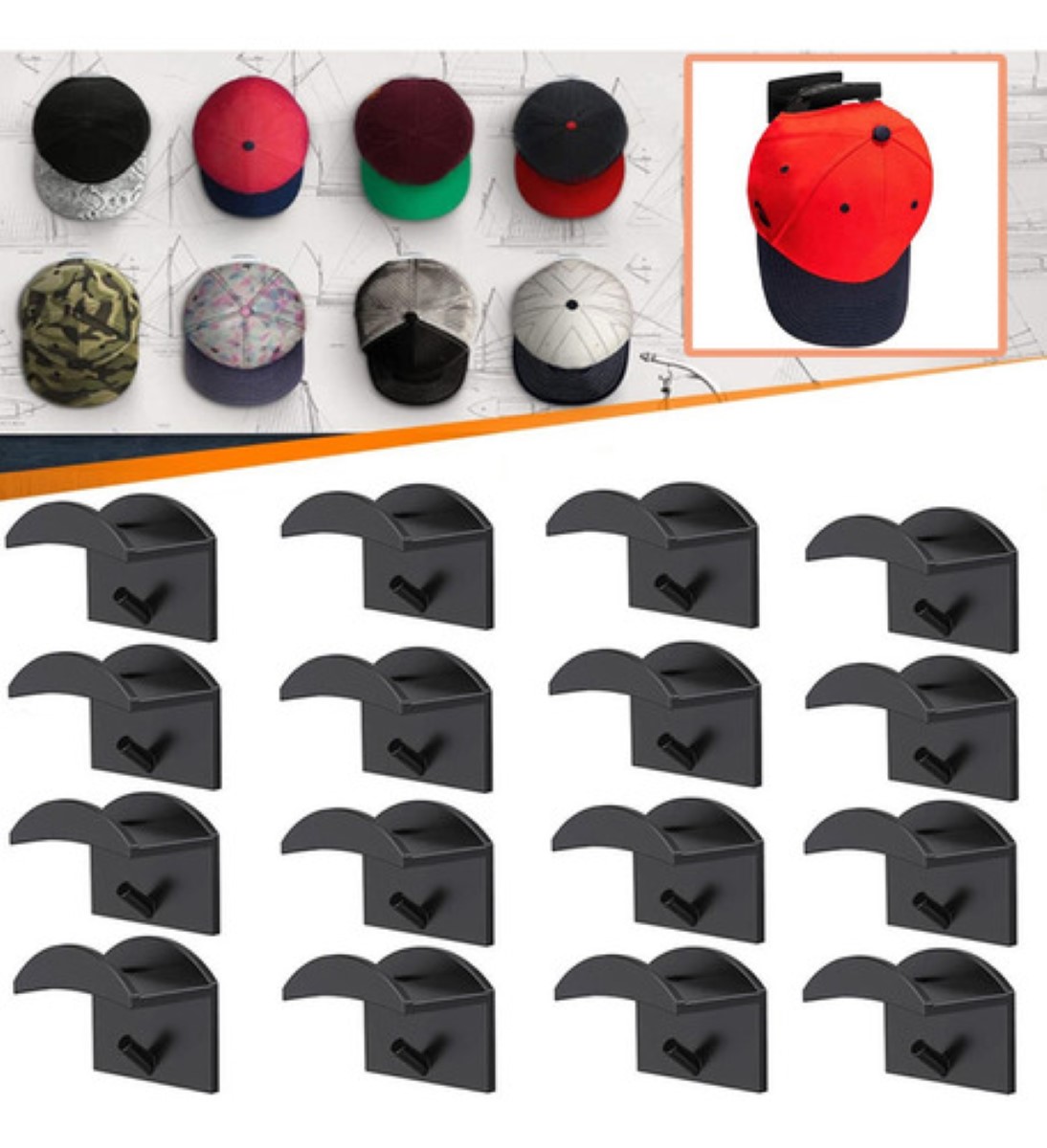 10 Uds. Colgador de gorras, colgador de sombreros, almacenamiento