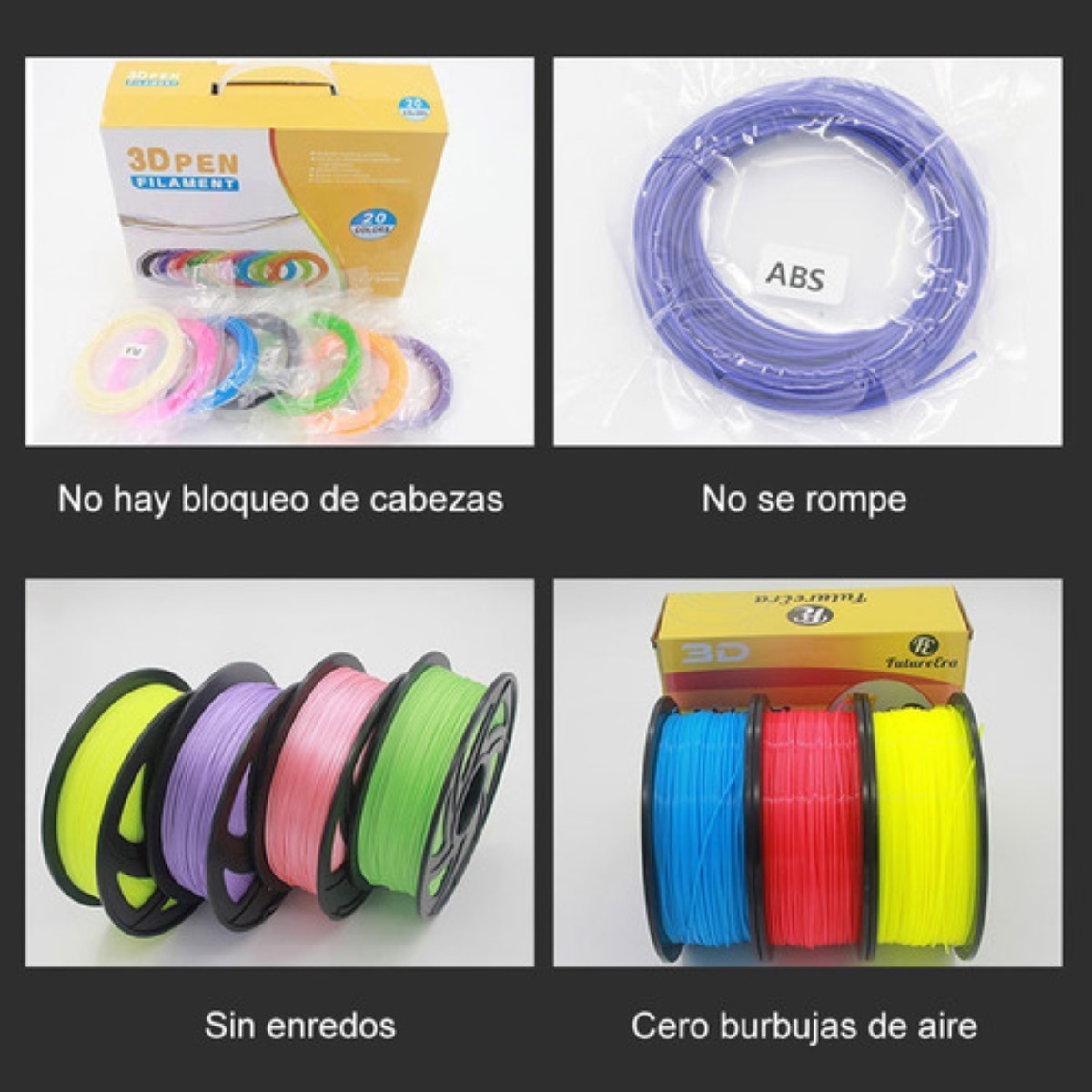 Filamento De Impresora Material De Impresión 3d 1 Kg 1,75 Mm gris