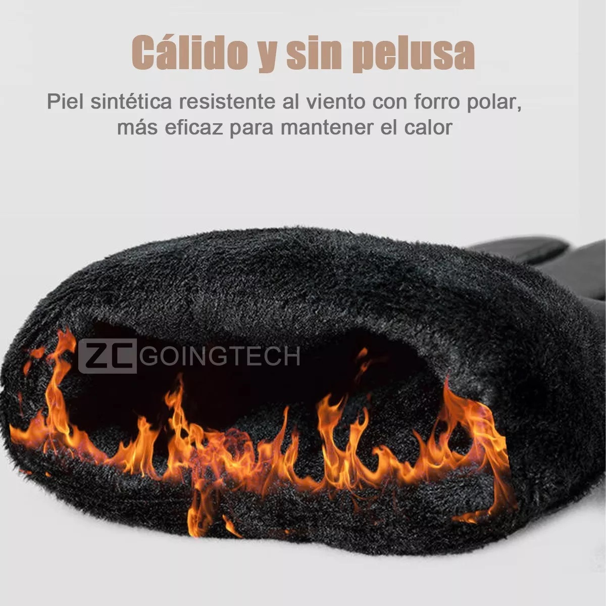 Guantes De Cuero Invierno Pantalla Táctil Para Moto/bici Negro