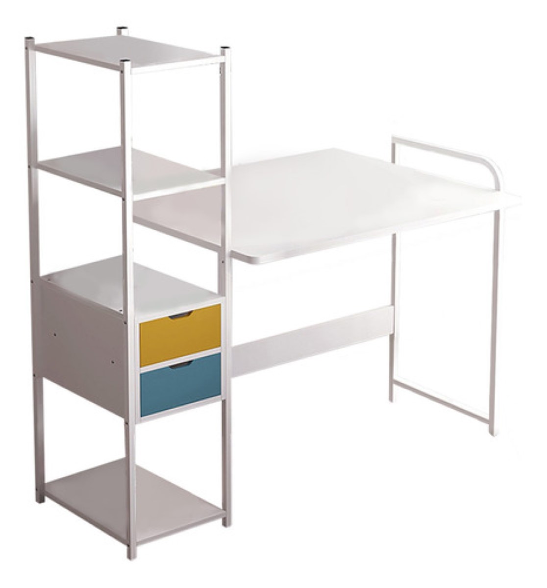 Escritorio Librero Ejecutivo Para Computadora Diseño Moderno Blanco