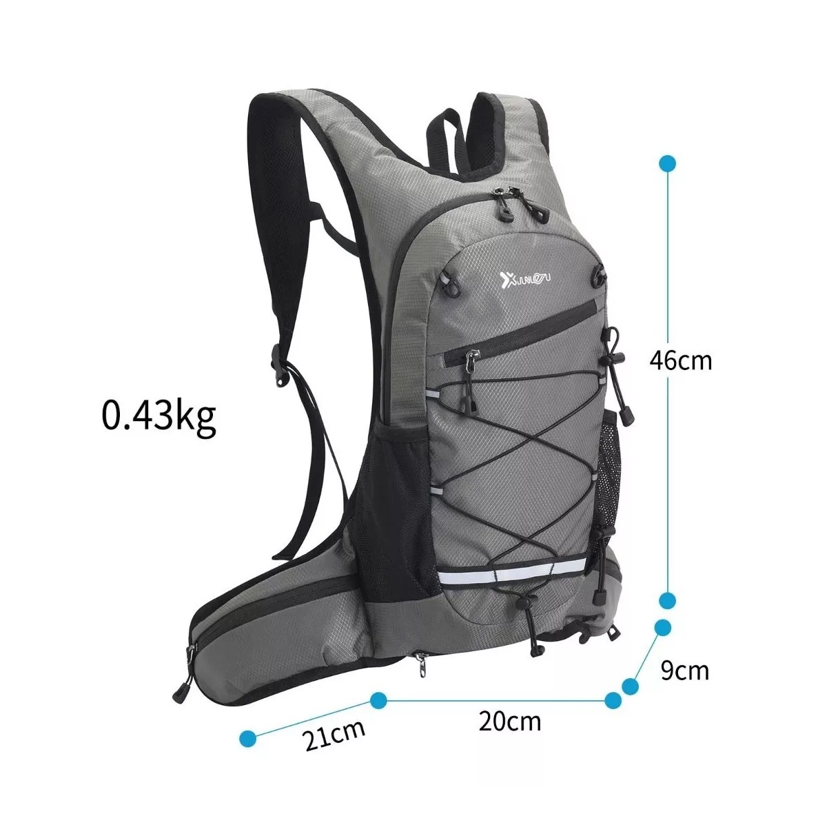 Mochila Hidratación Hiking Campismo Ciclismo+2l Bolsa Agua Gris