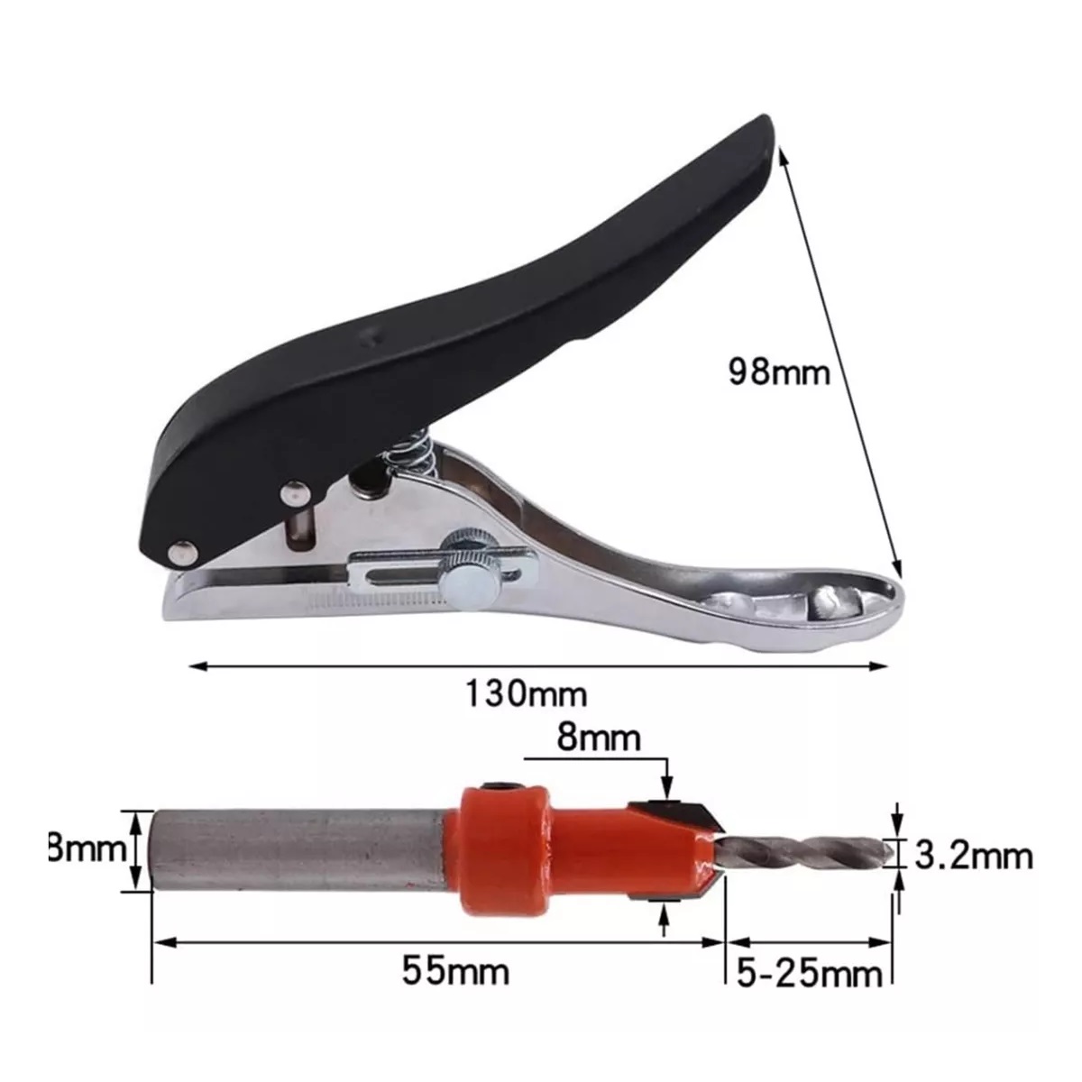 Perforadora De 8mm Para Tornillo Con Taladro