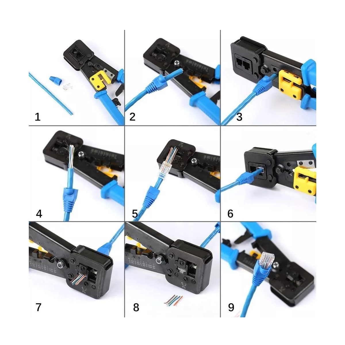 Pinza Pelacables Automatica De Red Rj45 Rj12 Cat5 Cat6 8p8c