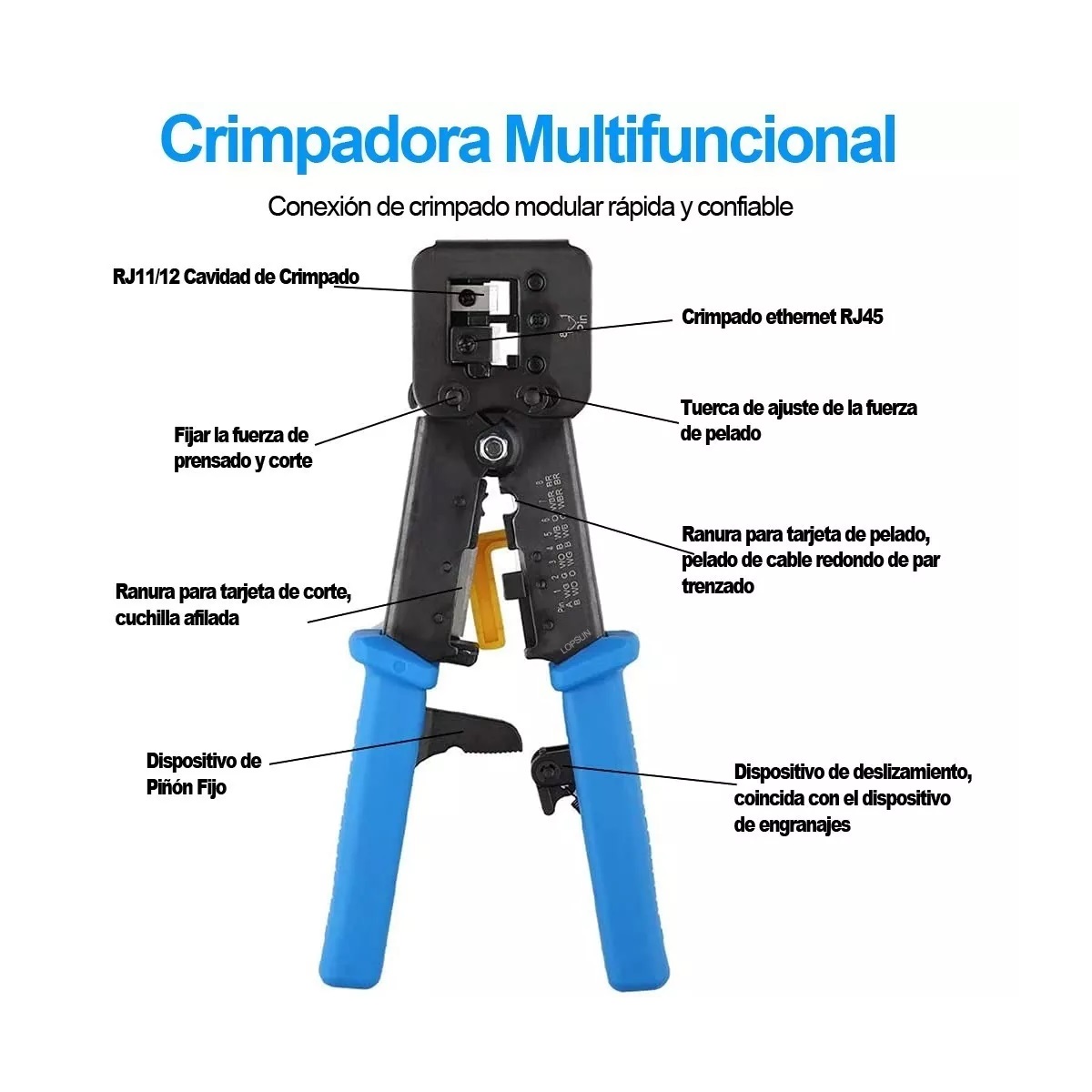 Pinza Pelacables Automatica De Red Rj45 Rj12 Cat5 Cat6 8p8c