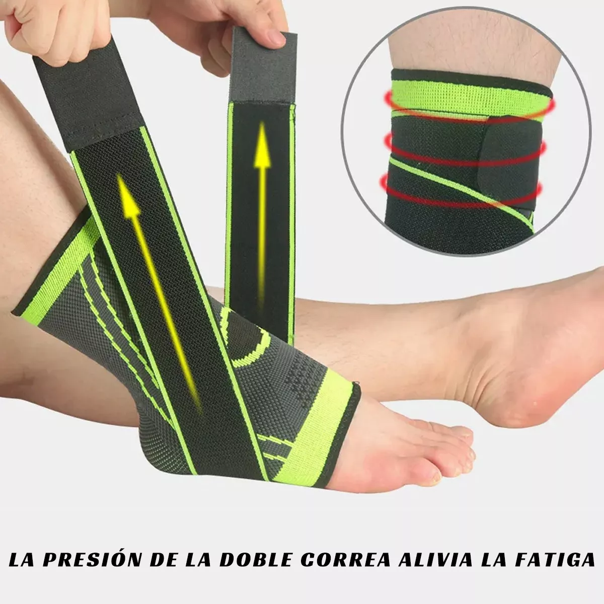 Set 4pzs Tobillera Deportiva Anti-esguince Soportes Lesión Gym M Verde