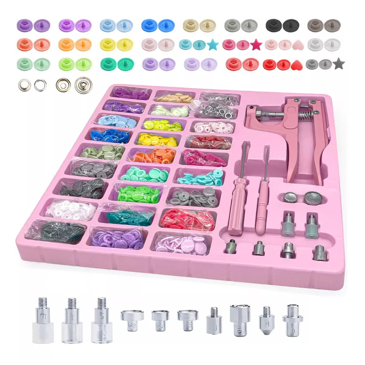 Pinza Kam Botón Presión Broche T5 27 Colores 300 Juegos