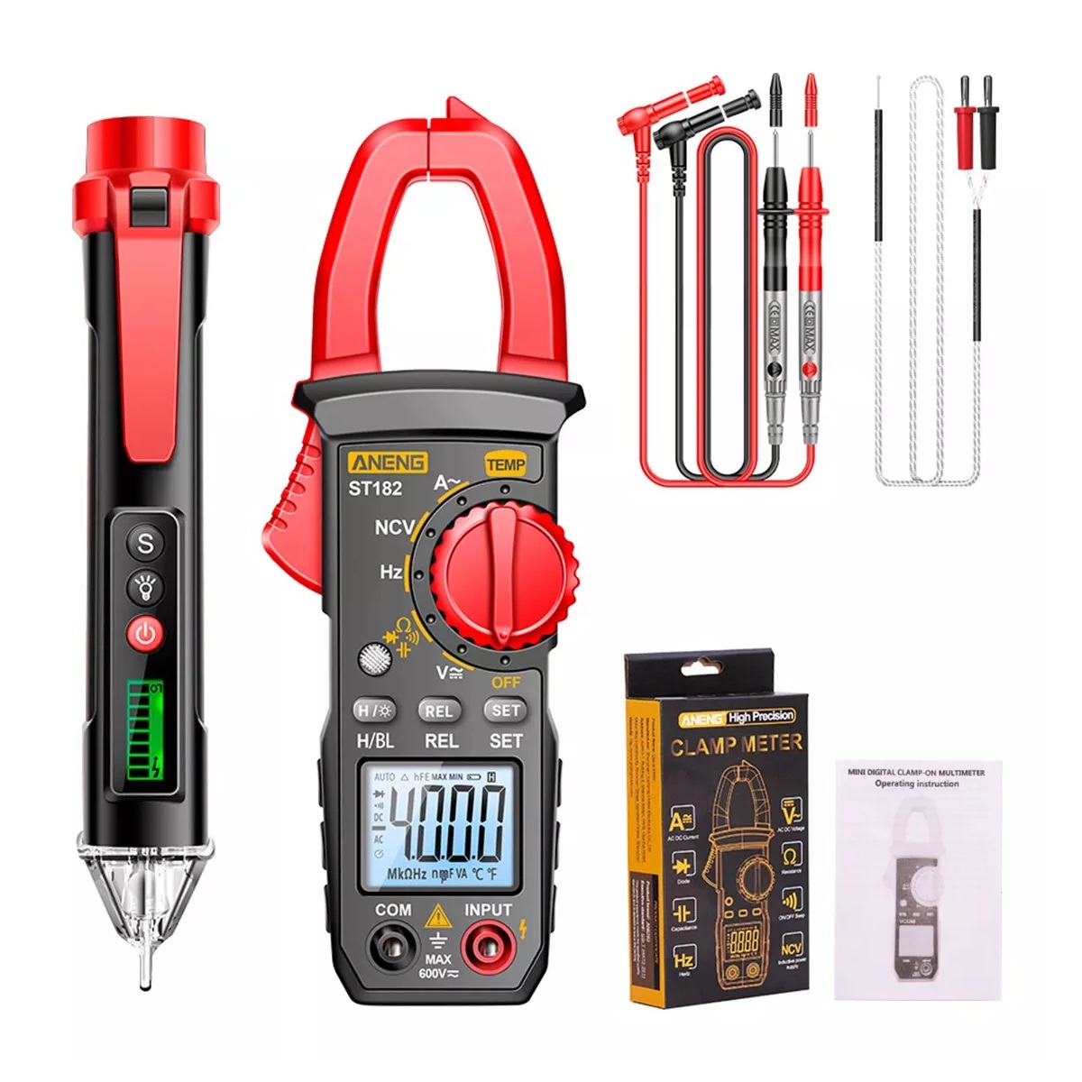 Pinza Amperimetro,multímetro Digital Y Bolígrafo De Medición