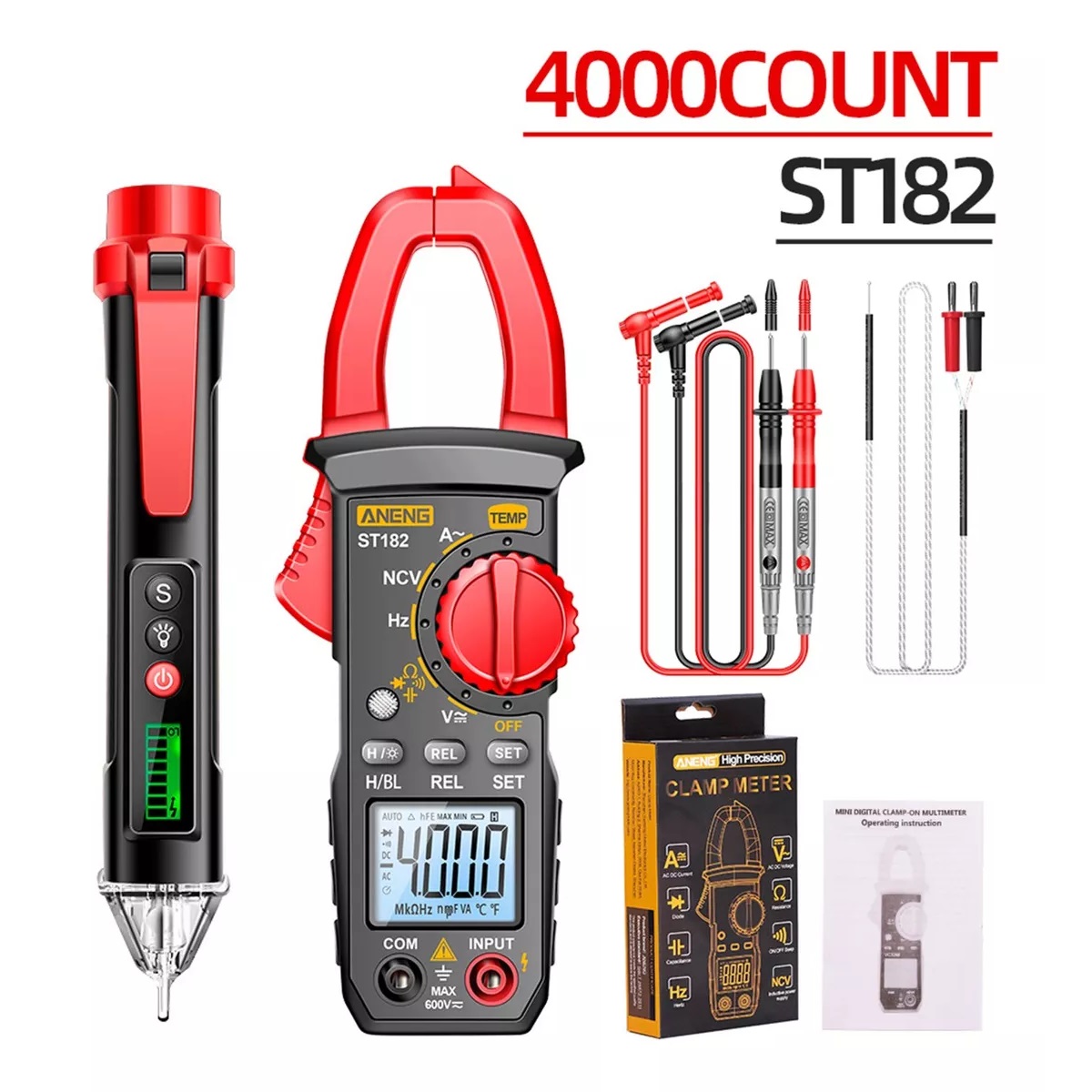 Pinza Amperimetro,multímetro Digital Y Bolígrafo De Medición
