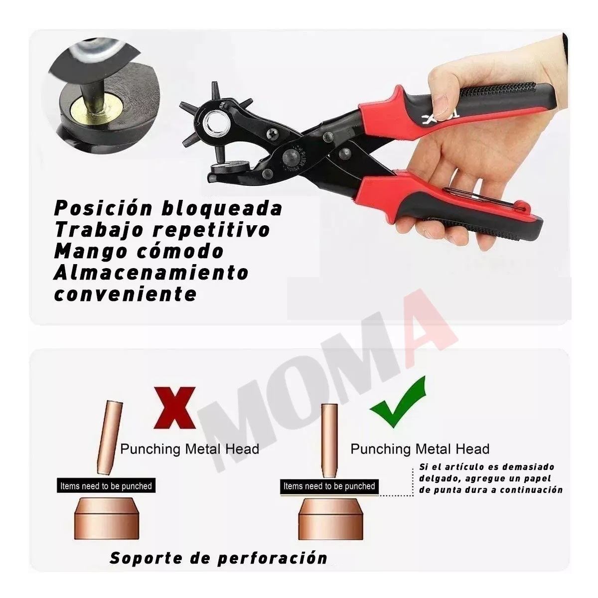 Kit Pinza Sacabocados Ojilladora Perforadora Para Cinturón
