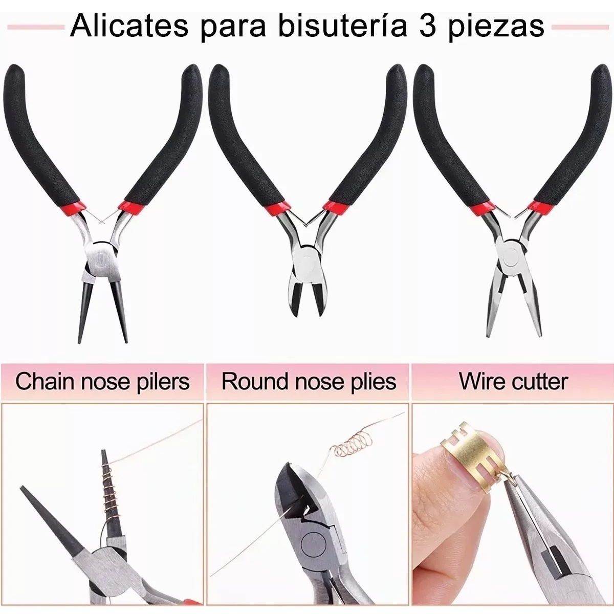 Juego 8 Pinzas Para Bisuteria Joyería Estuche Heramienta