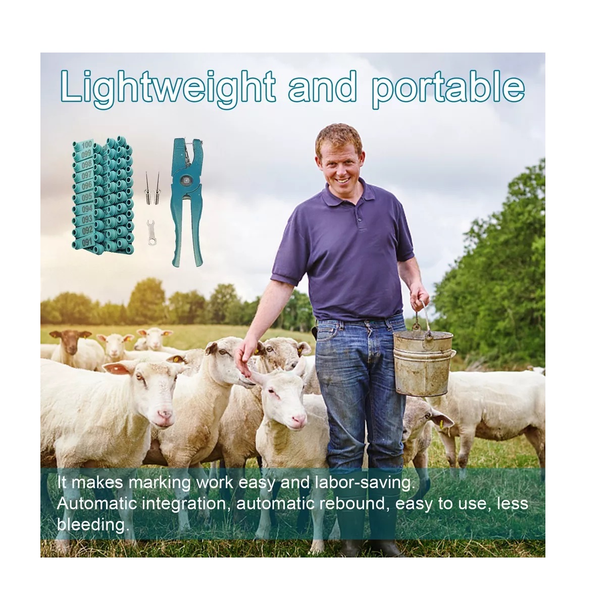 Pinzas Para Marcar Orejas Para Porcino, Bovino Y Ovino Verde