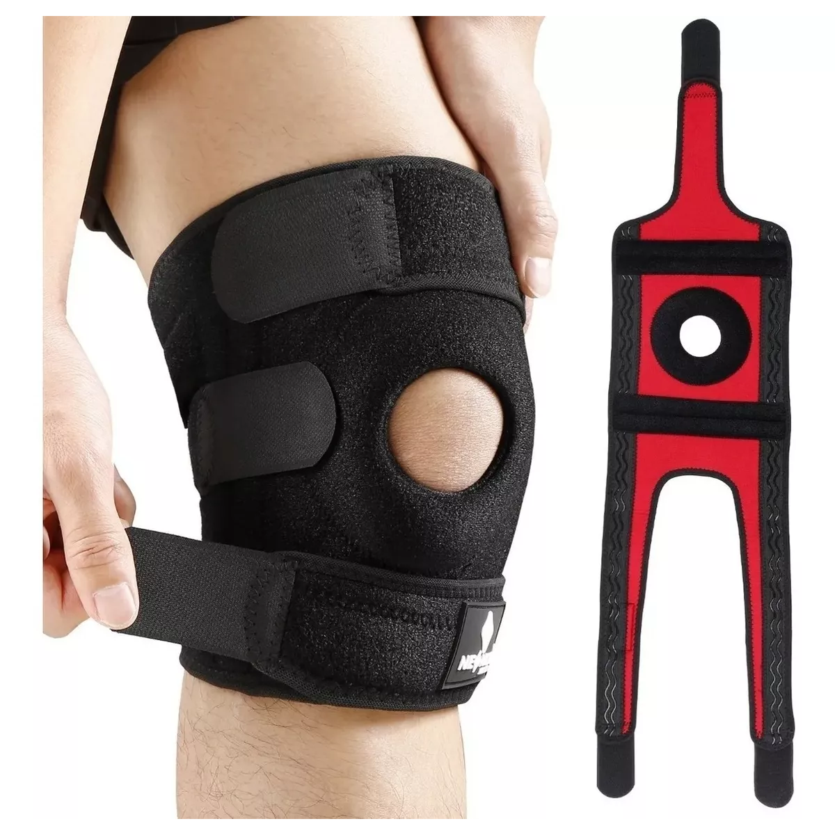 Rodillera Para Desgarros De Menisco, Correr, Lesiones, Recup Negro