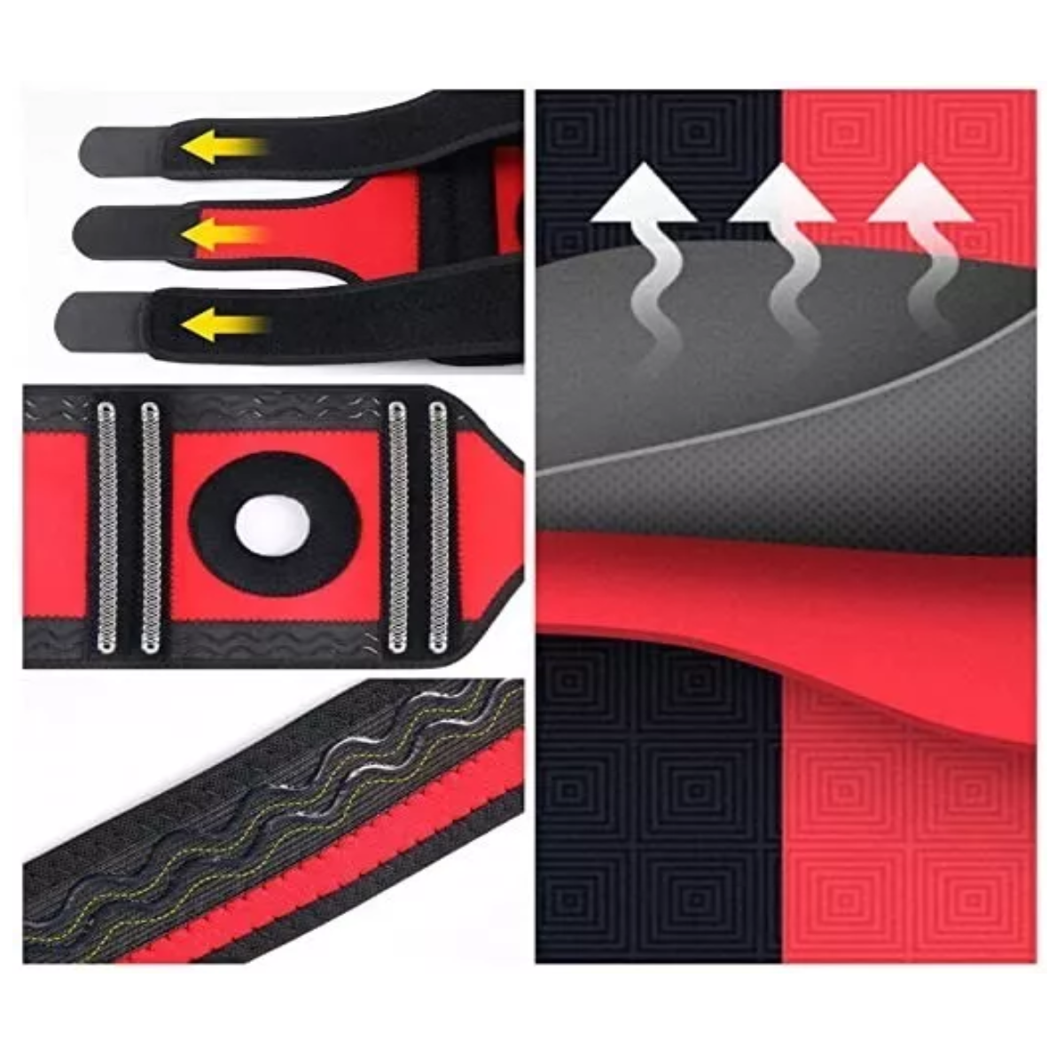 Rodillera Para Desgarros De Menisco, Correr, Lesiones, Recup Negro