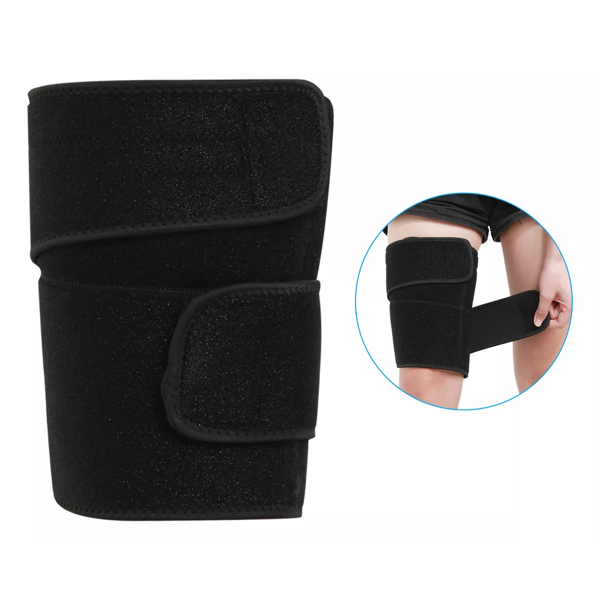 Muslera Deportiva Ajustable De Neopreno Compresion Muslo Negro