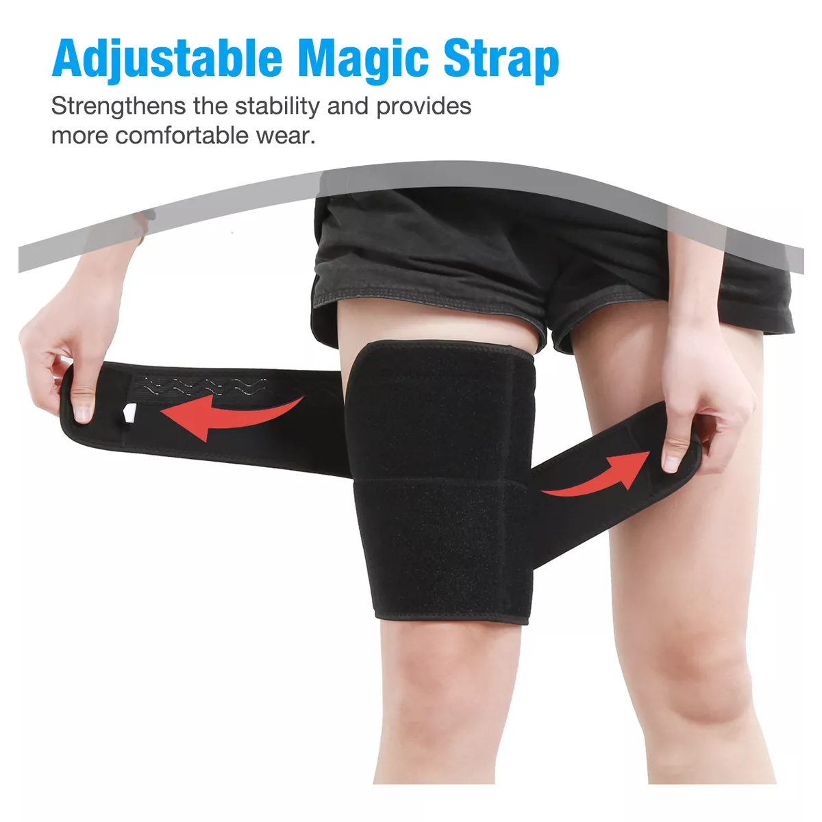 Muslera Deportiva Ajustable De Neopreno Compresion Muslo Negro