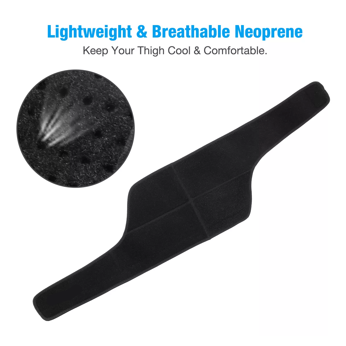 Muslera Deportiva Ajustable De Neopreno Compresion Muslo Negro