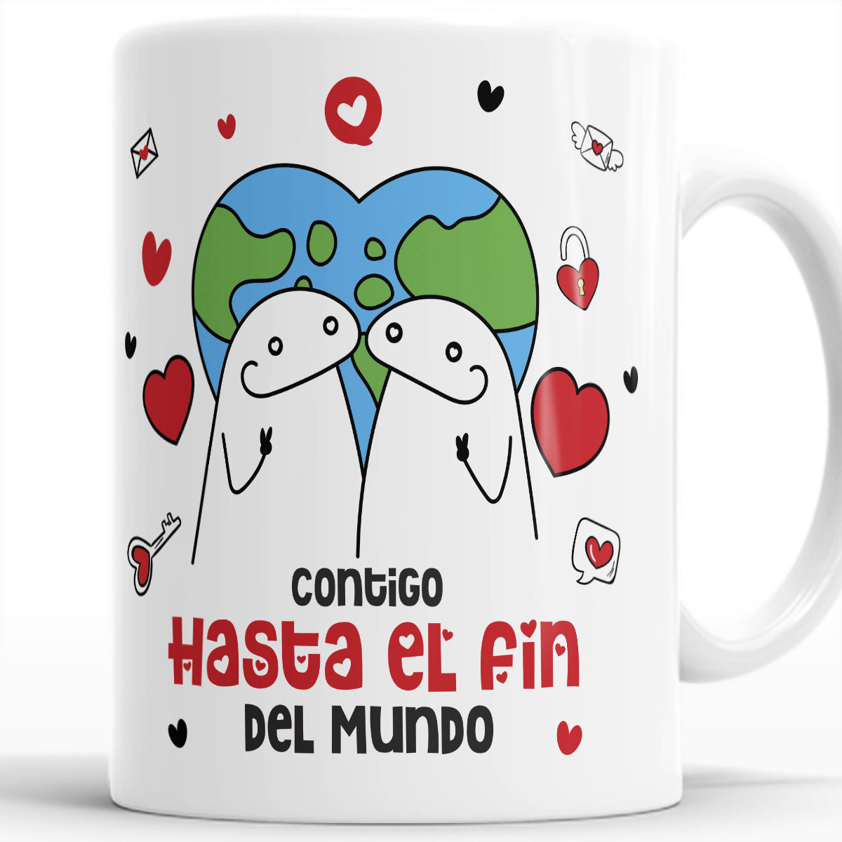 Taza ceramica  flork  Enamorados Diseño que Celebran el Amor set con 4 pzs