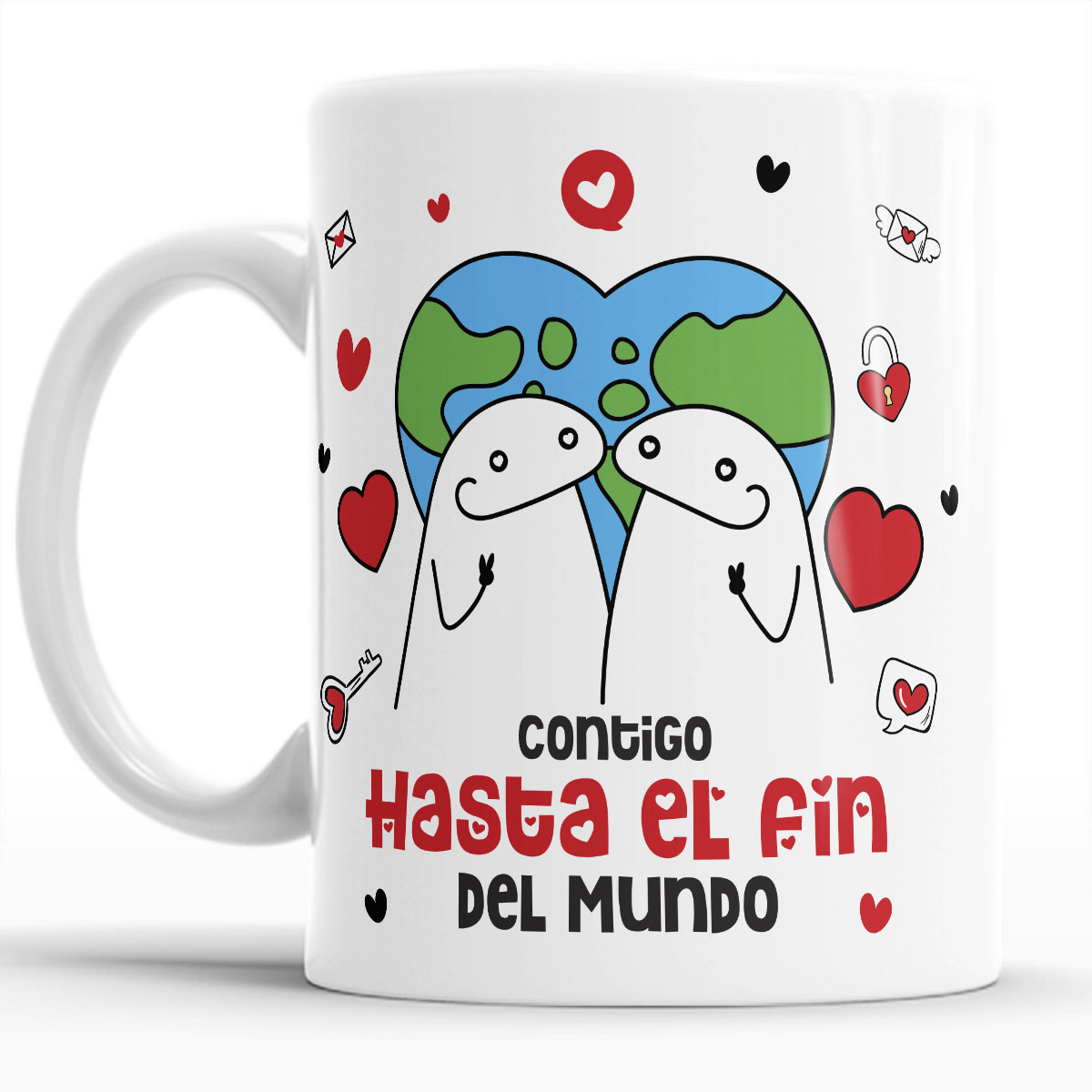 Taza ceramica  flork  Enamorados Diseño que Celebran el Amor set con 4 pzs