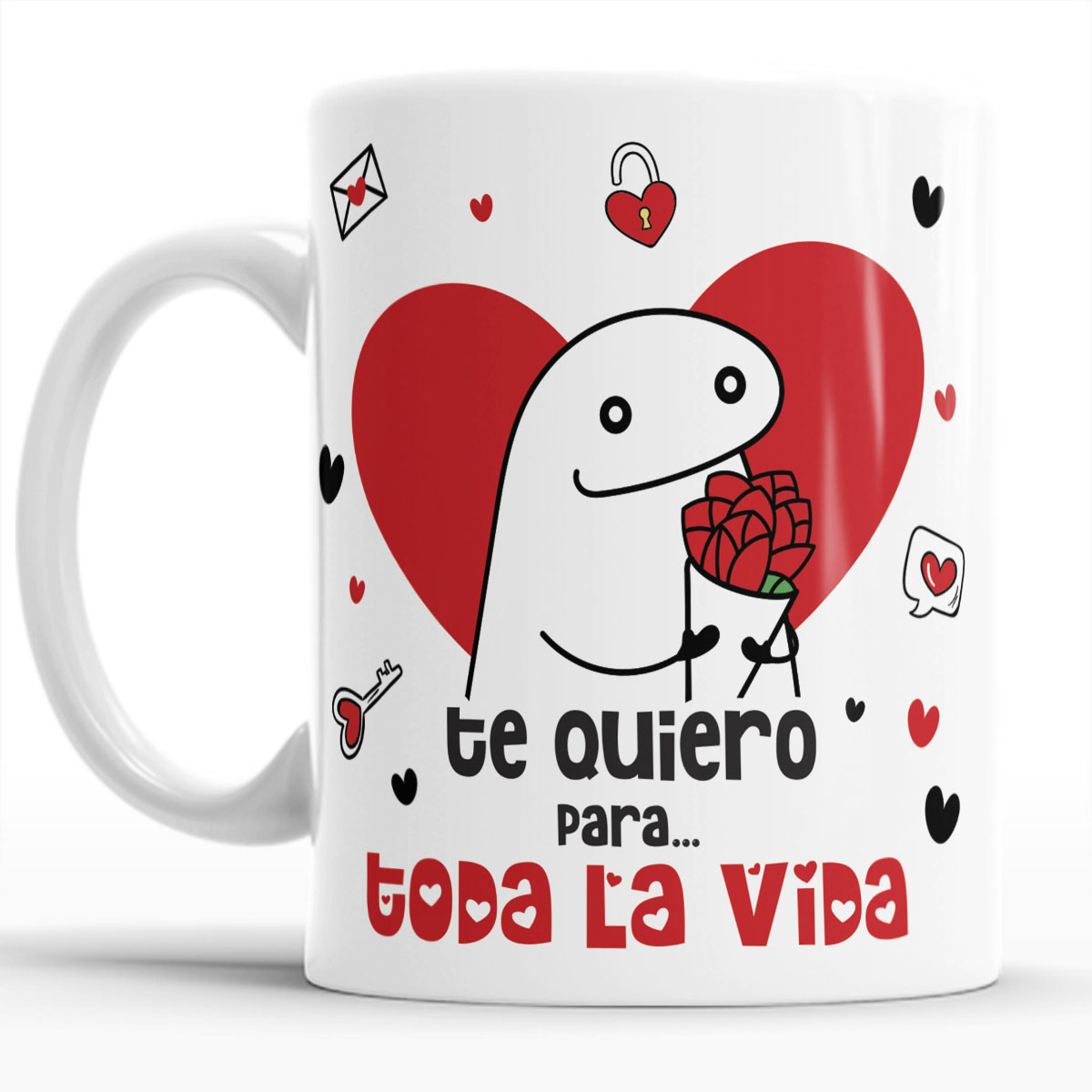 Taza ceramica  flork  Enamorados Diseño que Celebran el Amor set con 4 pzs