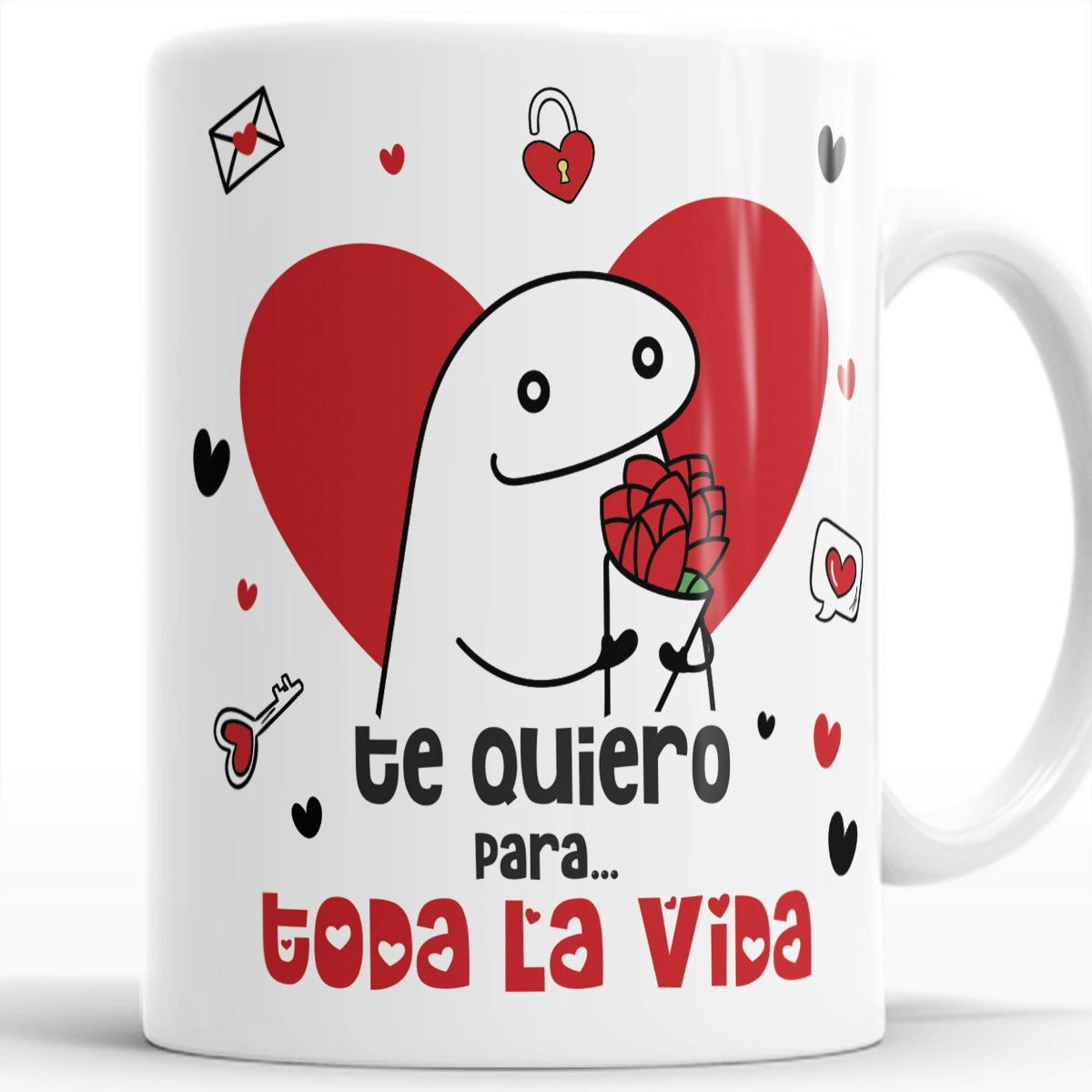 Taza ceramica  flork  Enamorados Diseño que Celebran el Amor set con 4 pzs