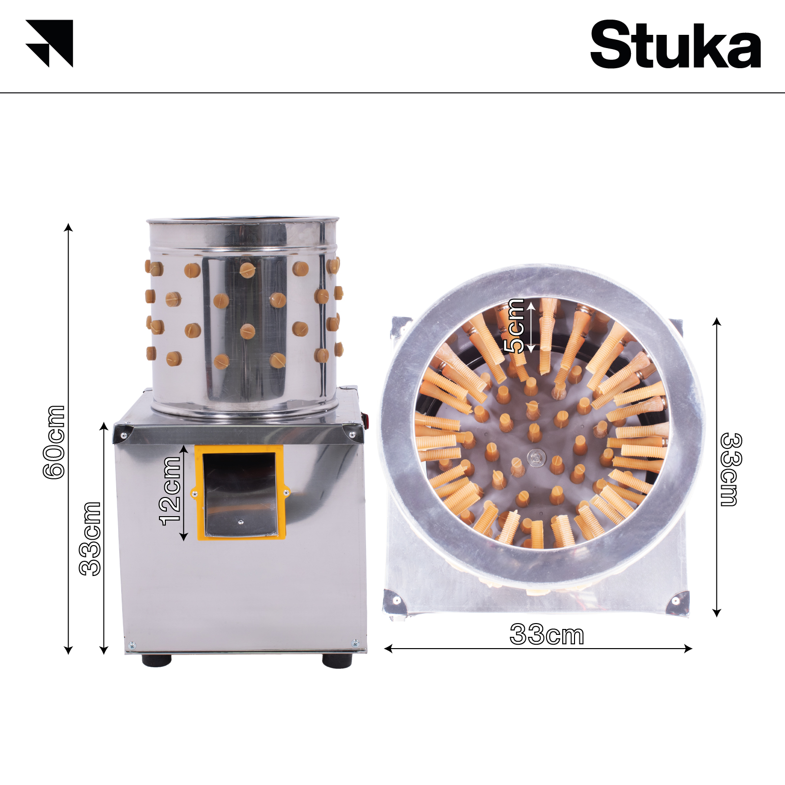 Desplumadora automática de pollos | Pollo Paloma Pollo pequeño | 2 a 3 cabezas a la vez | 30 a 40 segundos | 180 watts 
