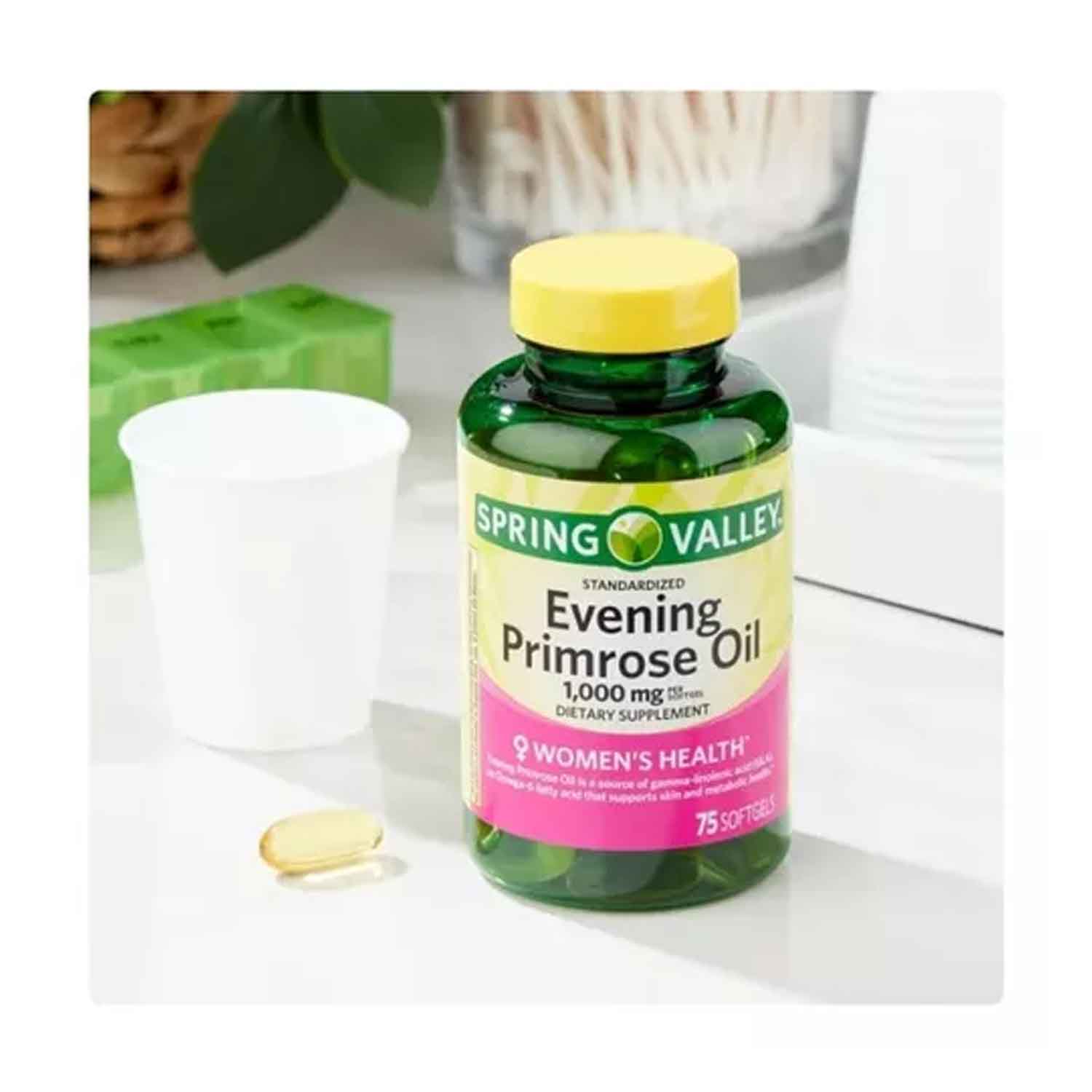 Evening Primrose Oil 1000mg Spring Valley 75 softgels Aceite de Onagra 