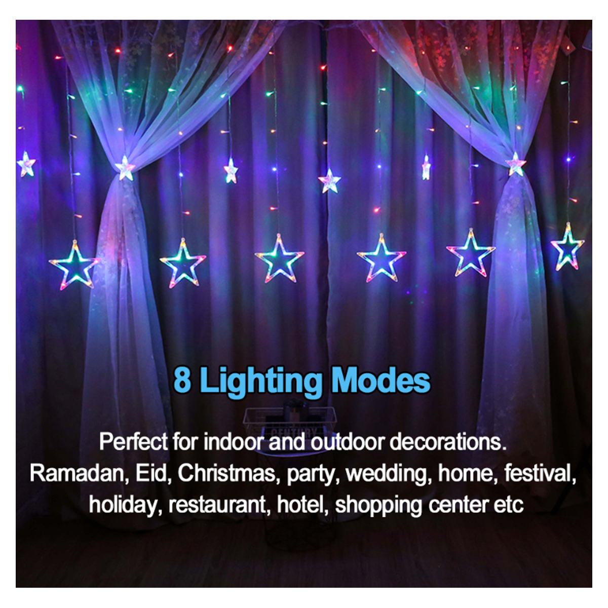 Serie de Luces Navideñas Cascada Estrellas.