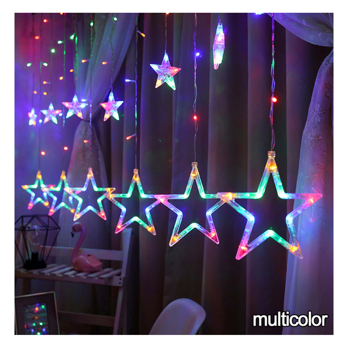 Serie de Luces Navideñas Cascada Estrellas.