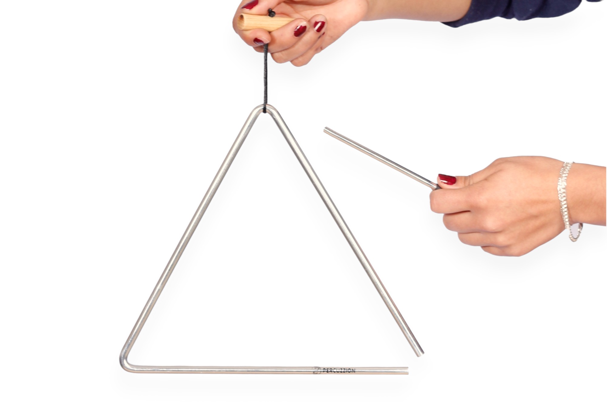 Triangulo Musical de Aluminio Brillante 25 cm