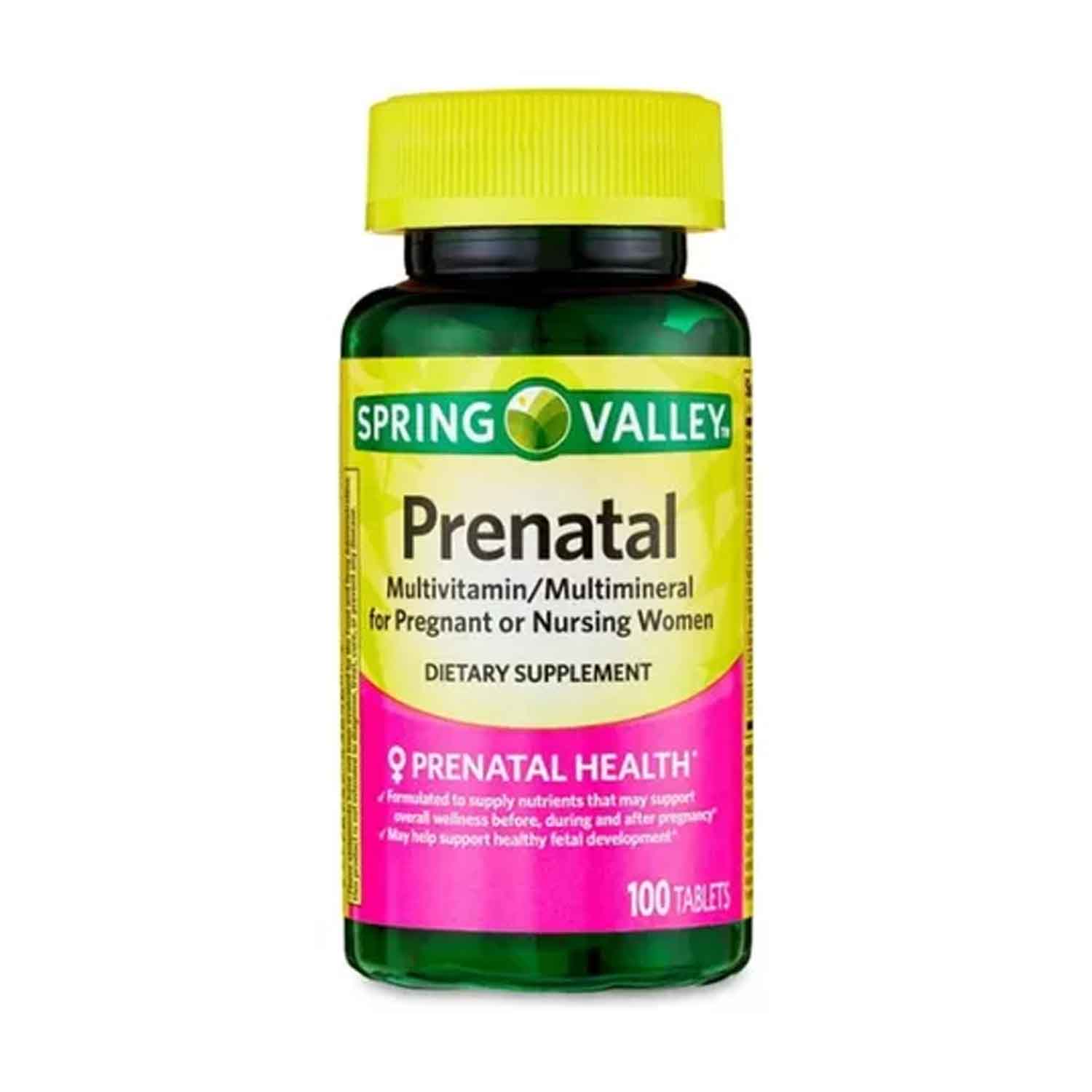 Prenatal Multivitaminico + Acido Folico Spring Valley 100 tabletas