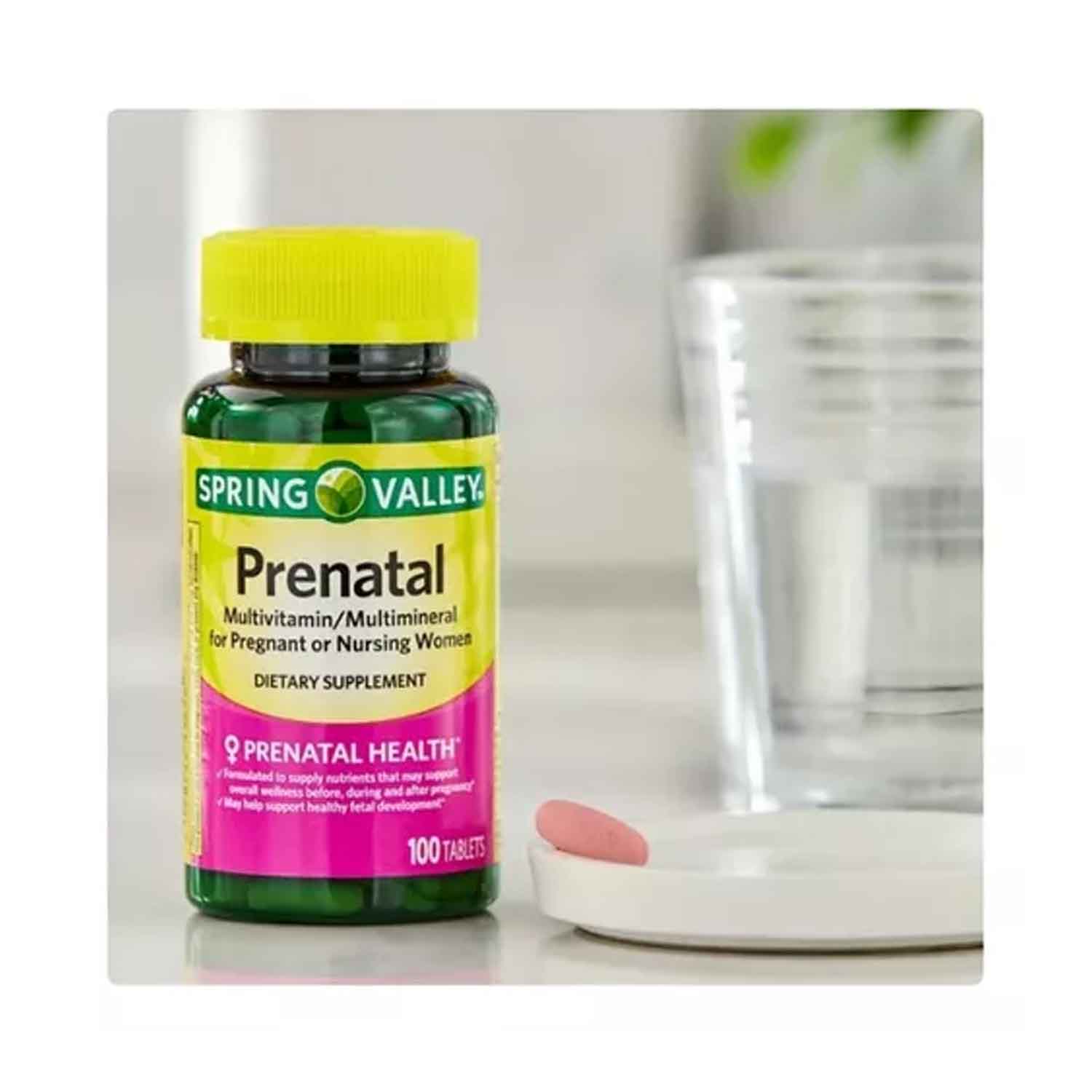 Prenatal Multivitaminico + Acido Folico Spring Valley 100 tabletas